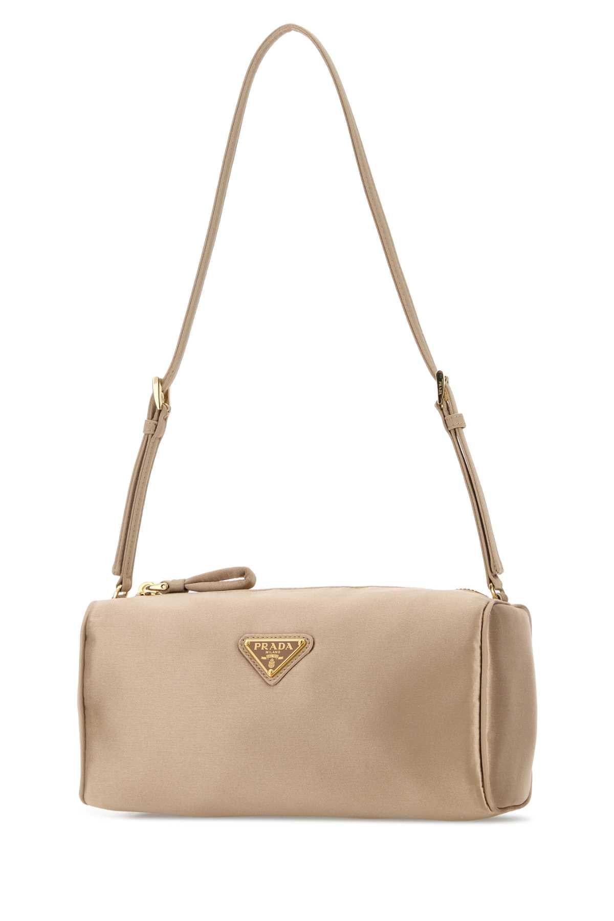 Prada Women Sand Satin Mini Shoulder Bag PRADA