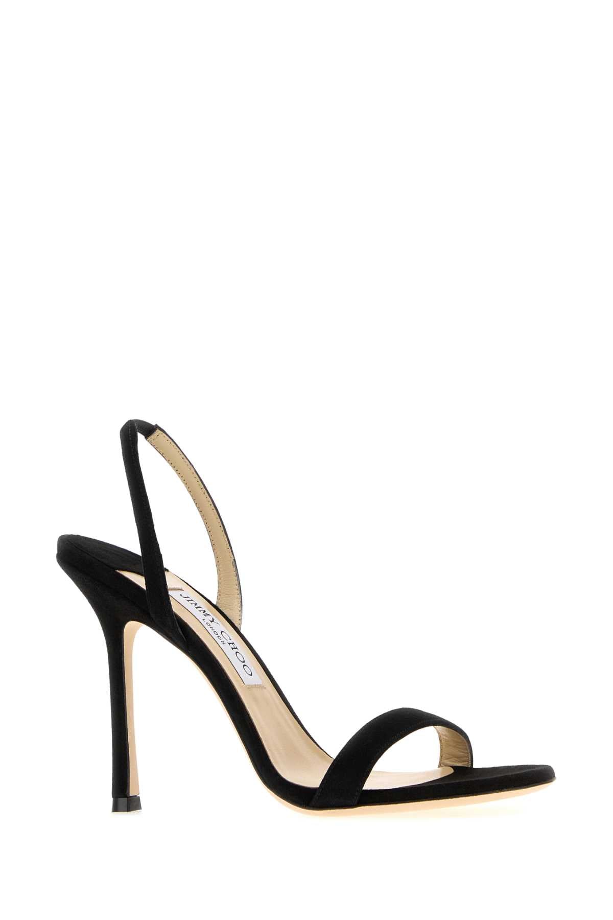 Jimmy Choo Women Black Suede Jenn Sandals JIMMY CHOO