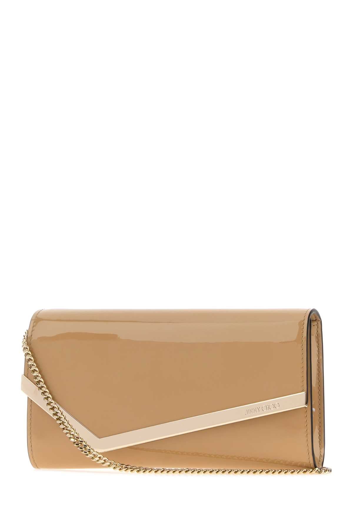 Jimmy Choo Women Beige Leather Emmie Clutch JIMMY CHOO