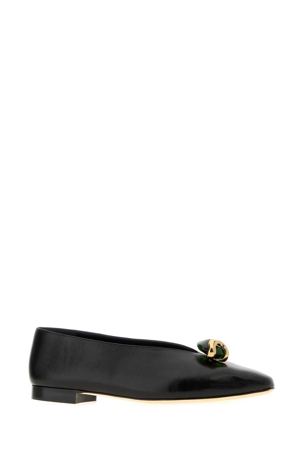 Jimmy Choo Women Black Nappa Leather Margot Ballerinas JIMMY CHOO