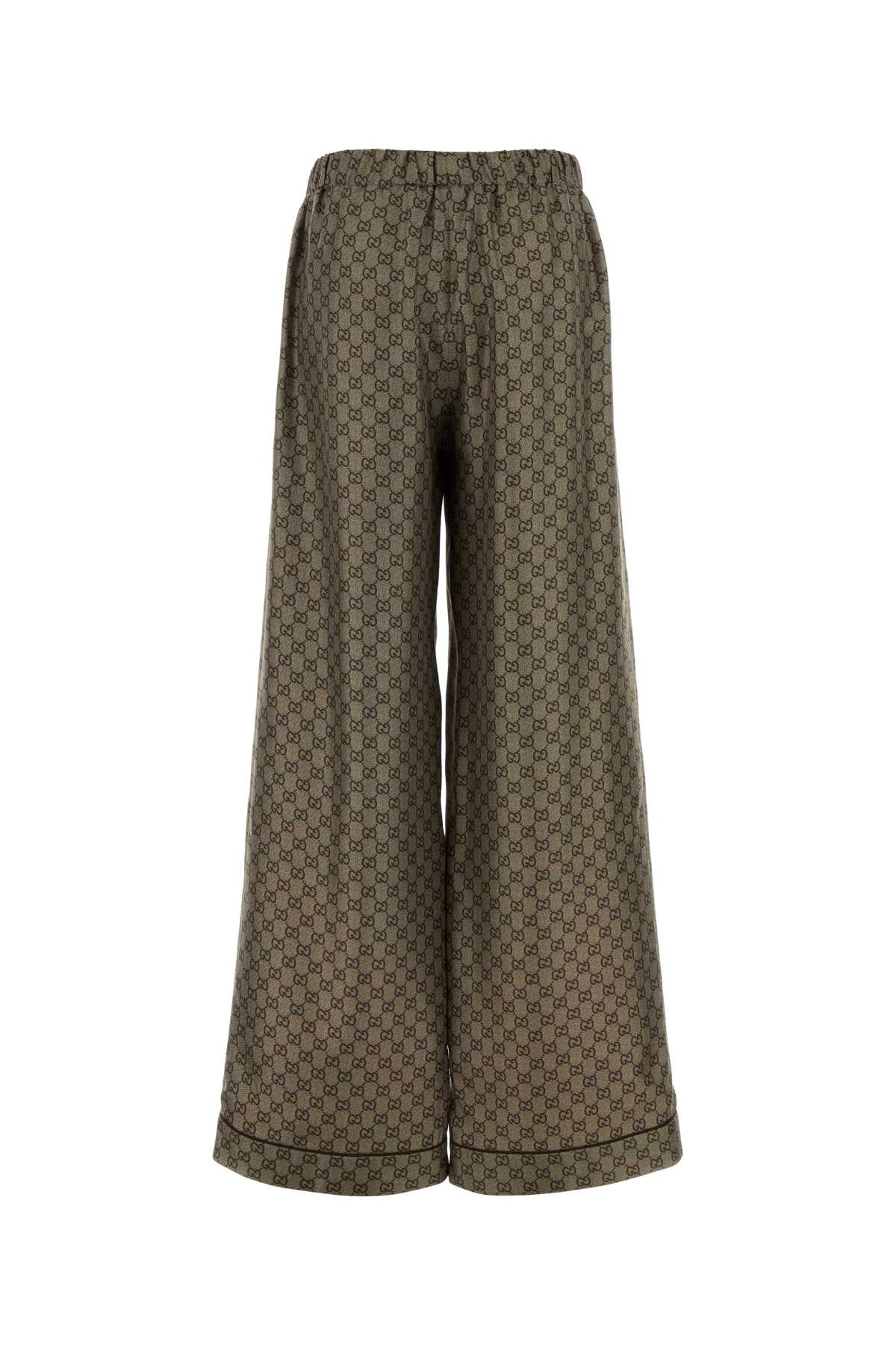 Gucci Women Printed Twill Wide-Leg Pant GUCCI