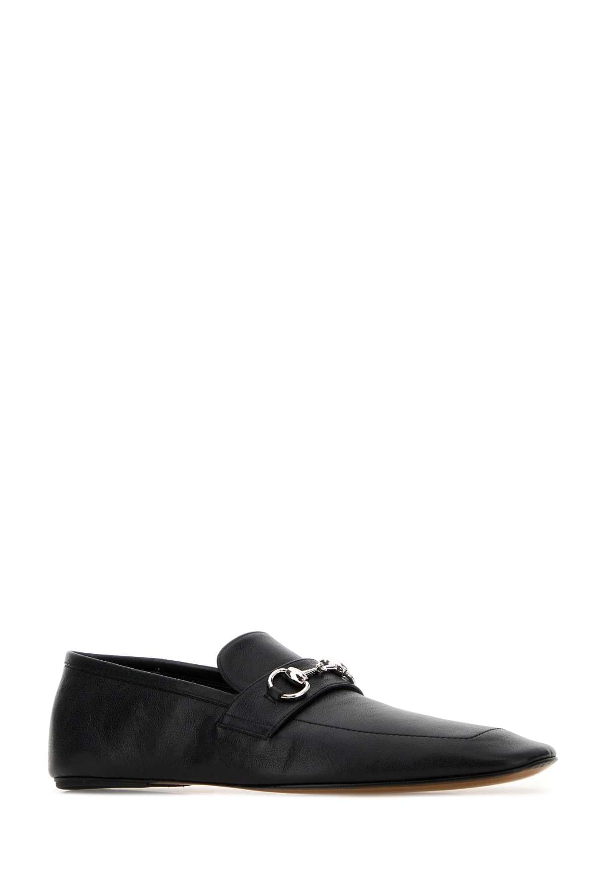 Gucci Men Black Leather Loafers GUCCI