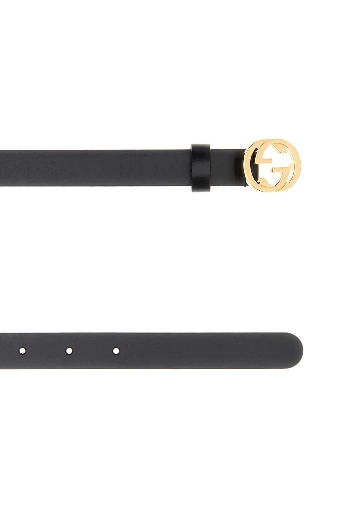 Gucci Women Black Leather Belt GUCCI