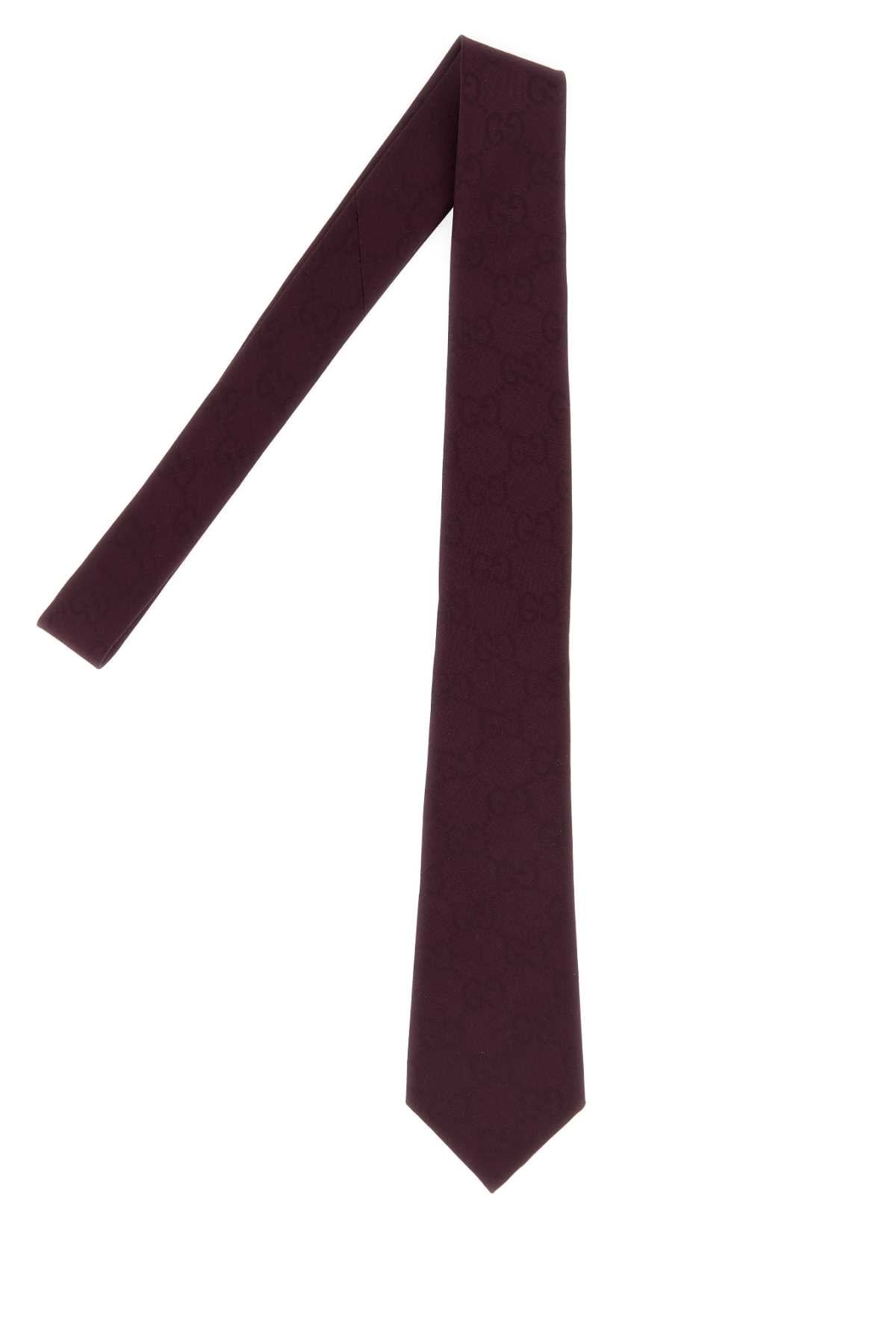 Gucci Men Aubergine Jacquard Tie GUCCI