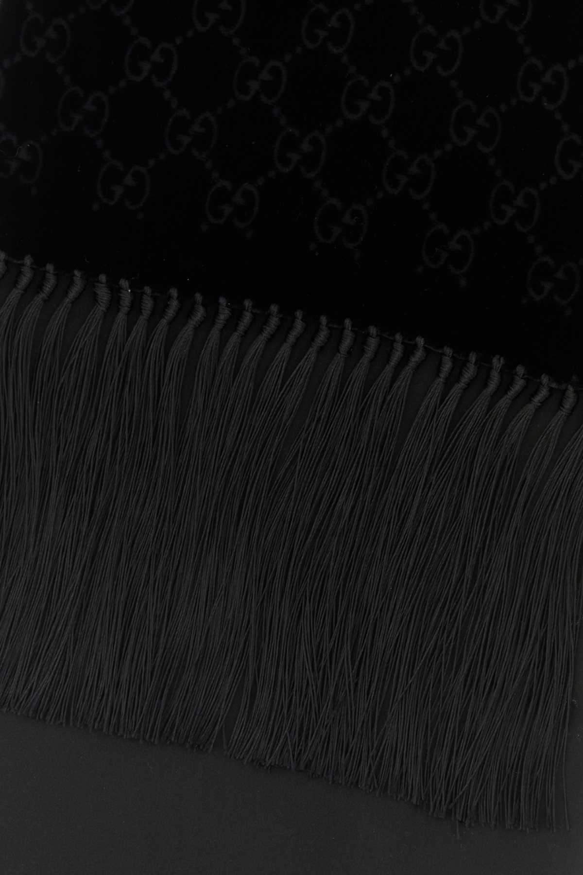 Gucci Men Black Velvet Scarf GUCCI