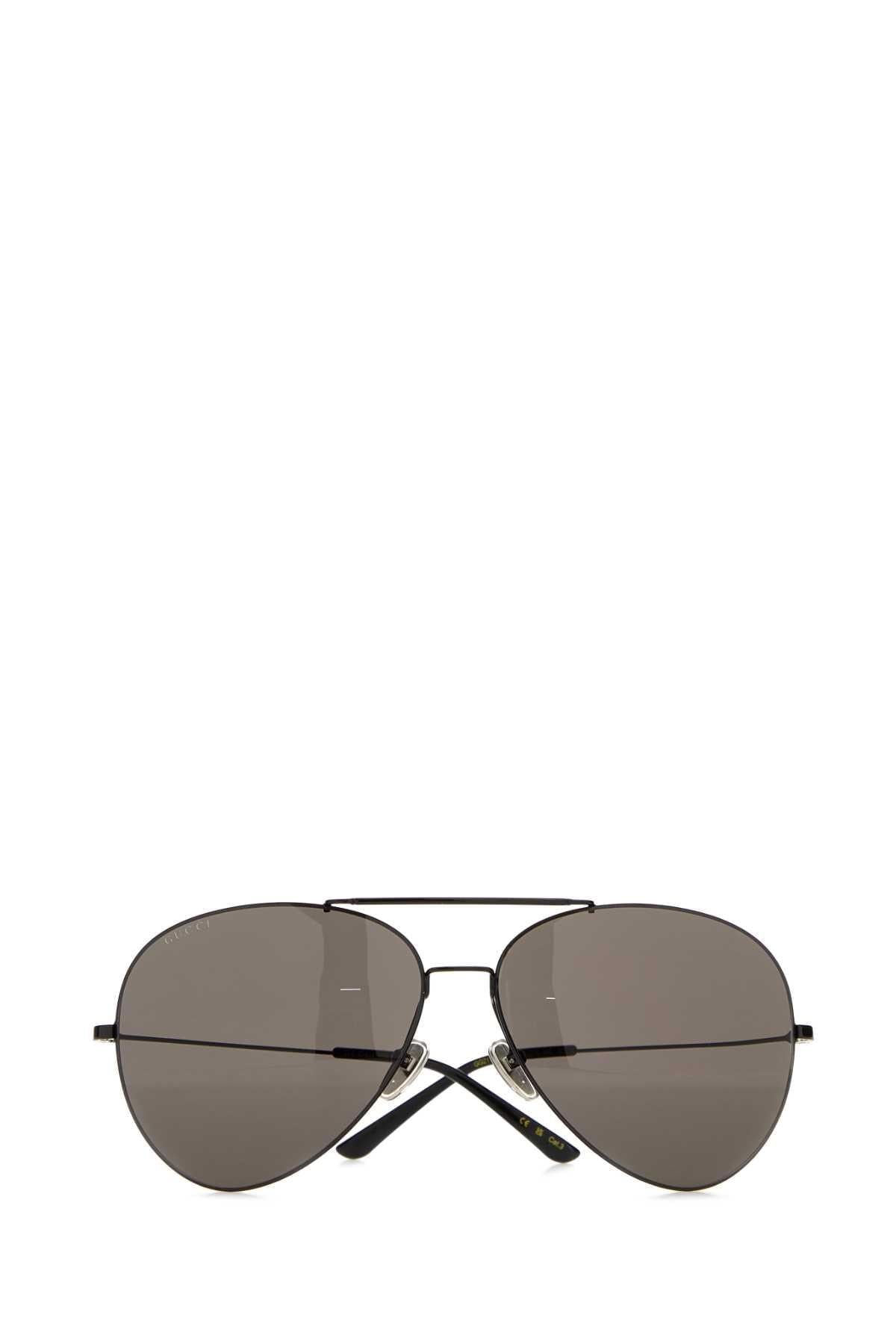 Gucci Men Black Metal Pilot Sunglasses GUCCI