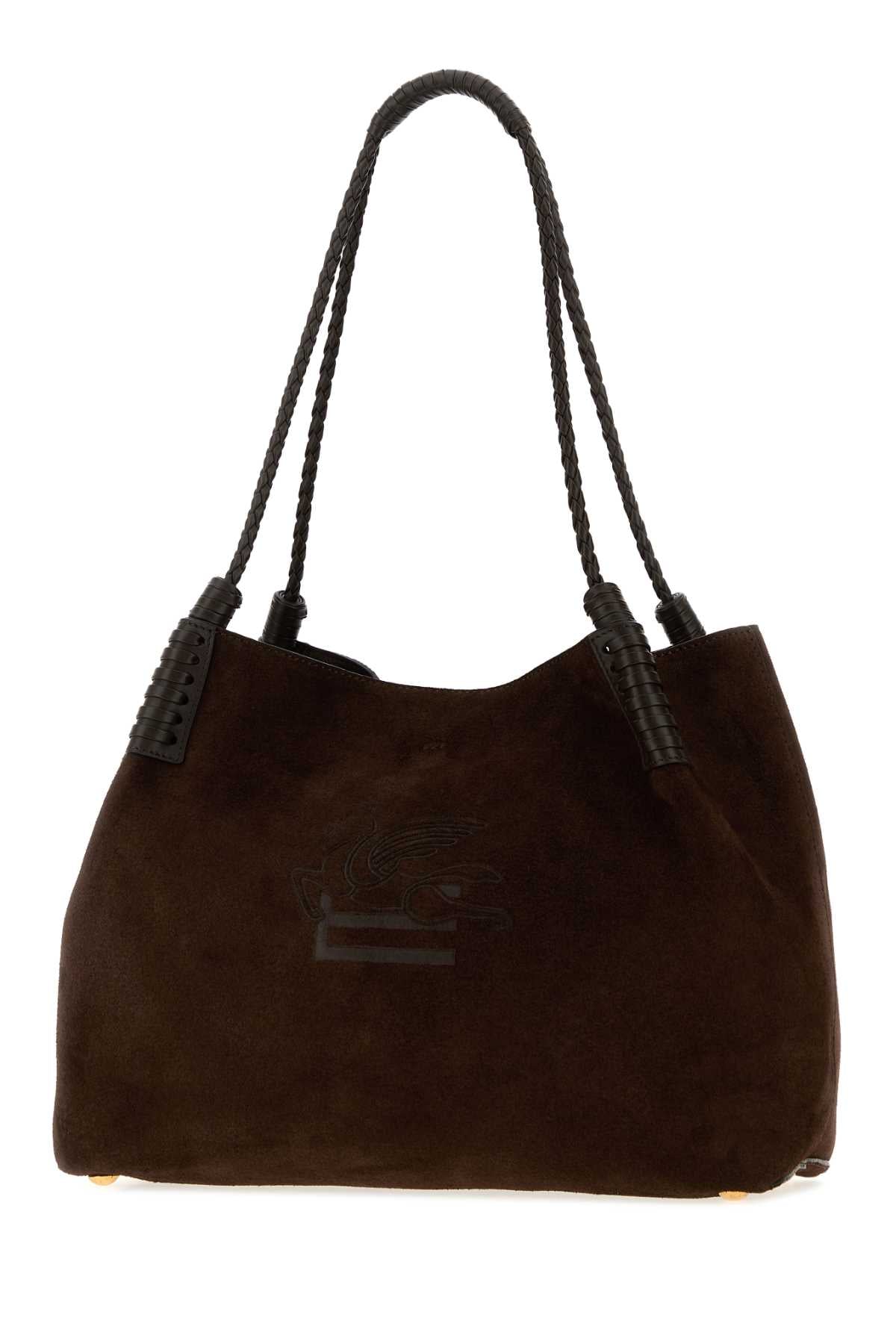 Etro Women Sark Brown Suede Medium Libra Shopping Bag ETRO