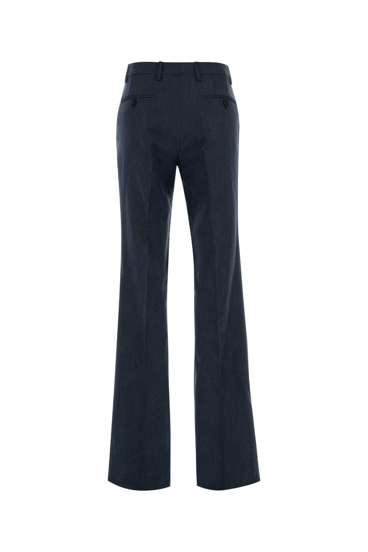 Etro Women Blue Wool Pant ETRO
