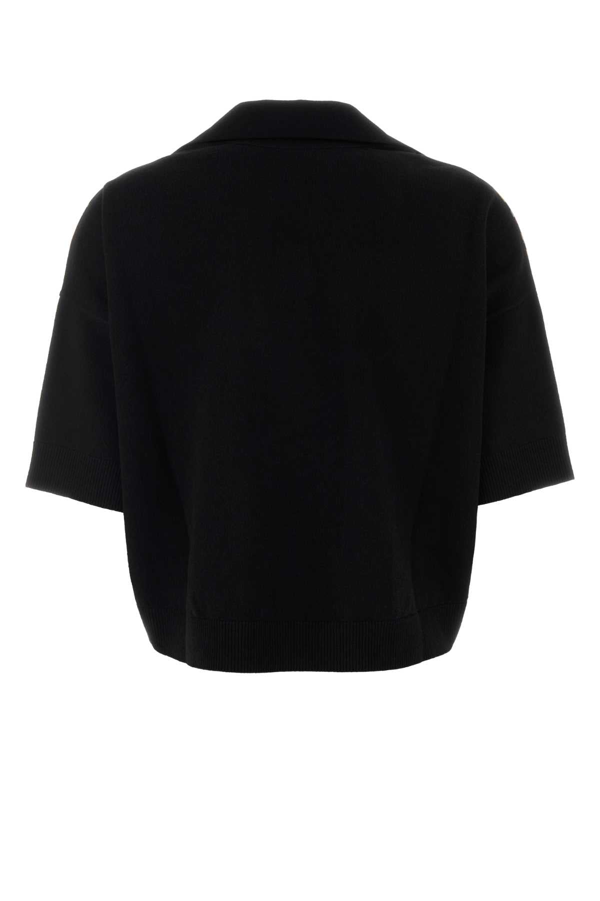 Etro Women Black Wool Blend Polo Shirt ETRO