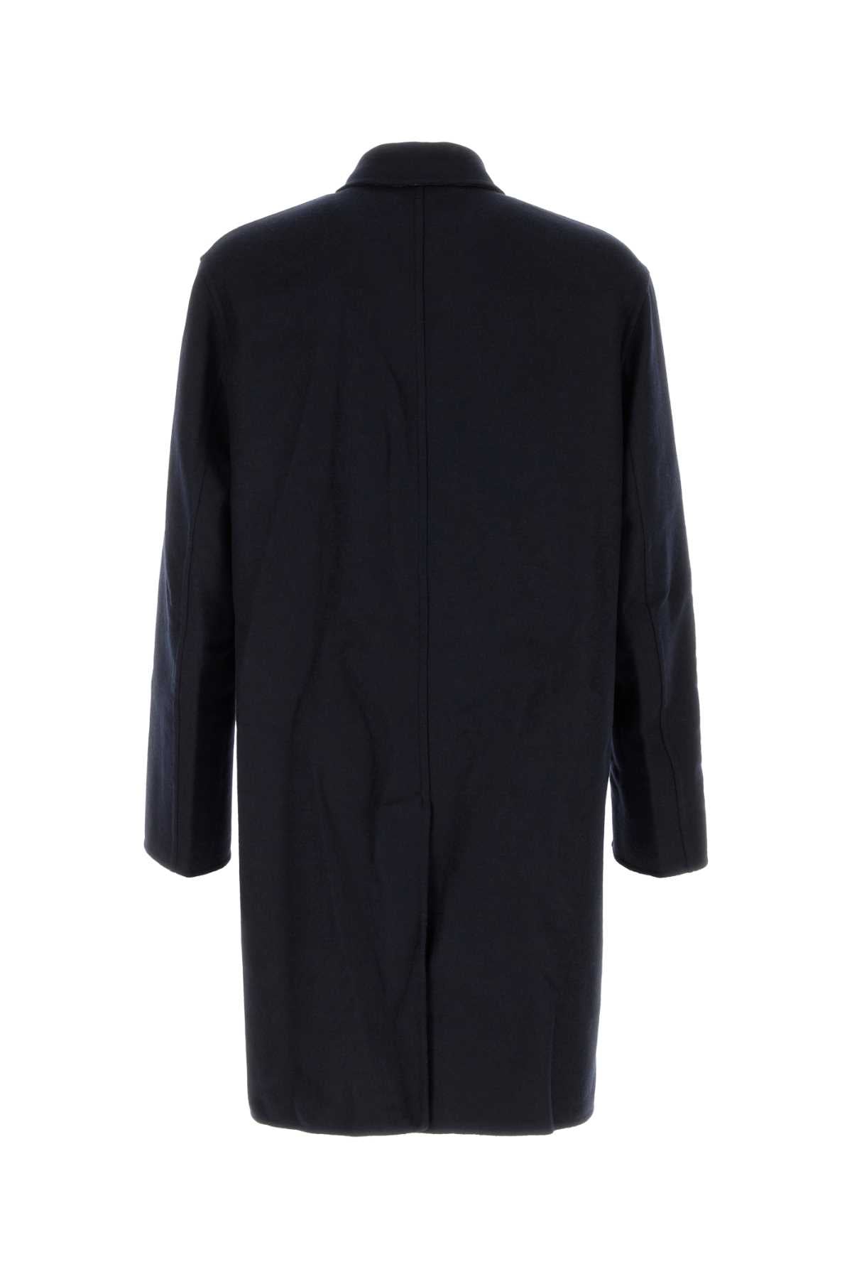 Etro Men Navy Blue Wool Blend Reversibile Coat ETRO