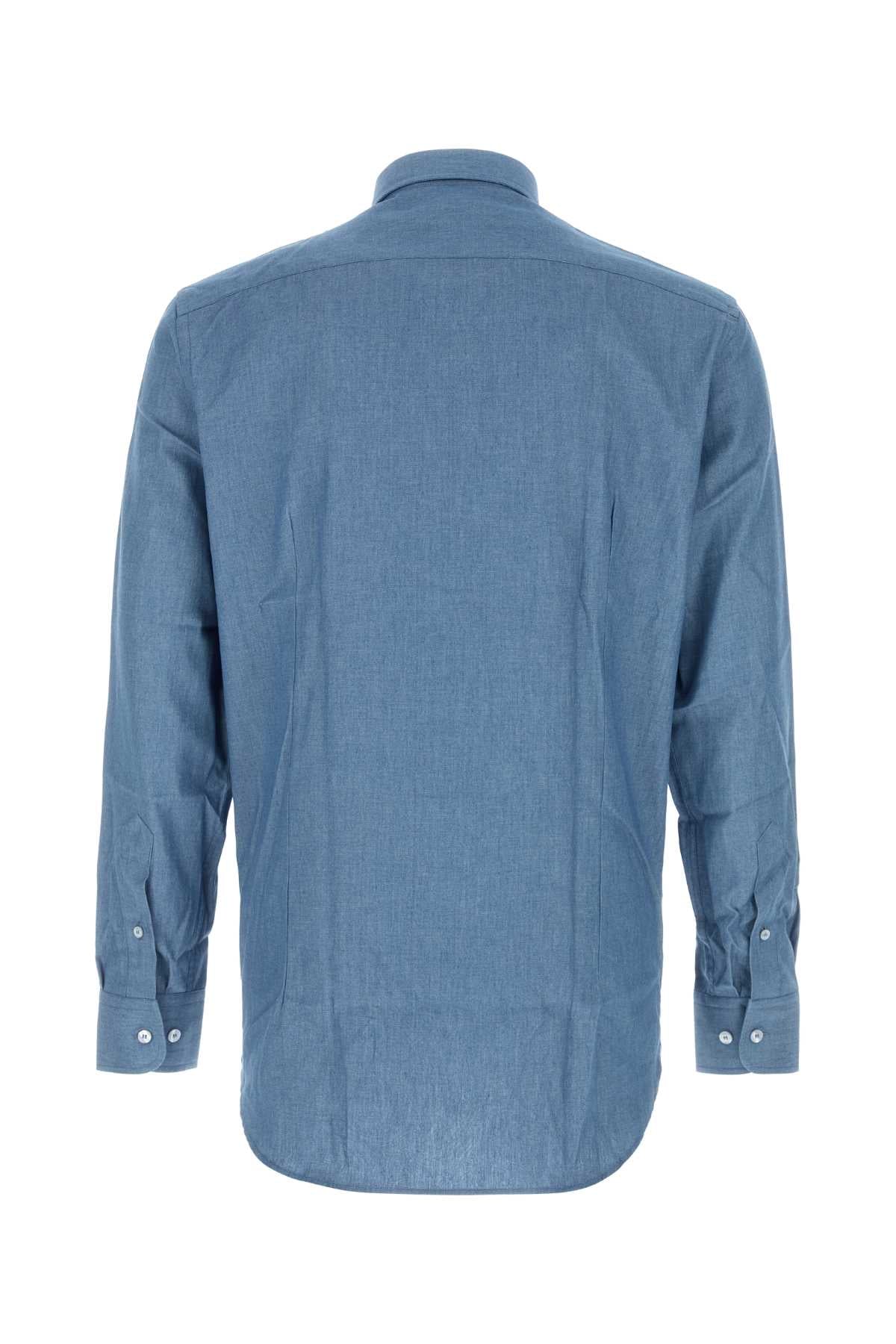 Etro Men Air Force Blue Chambray Shirt ETRO