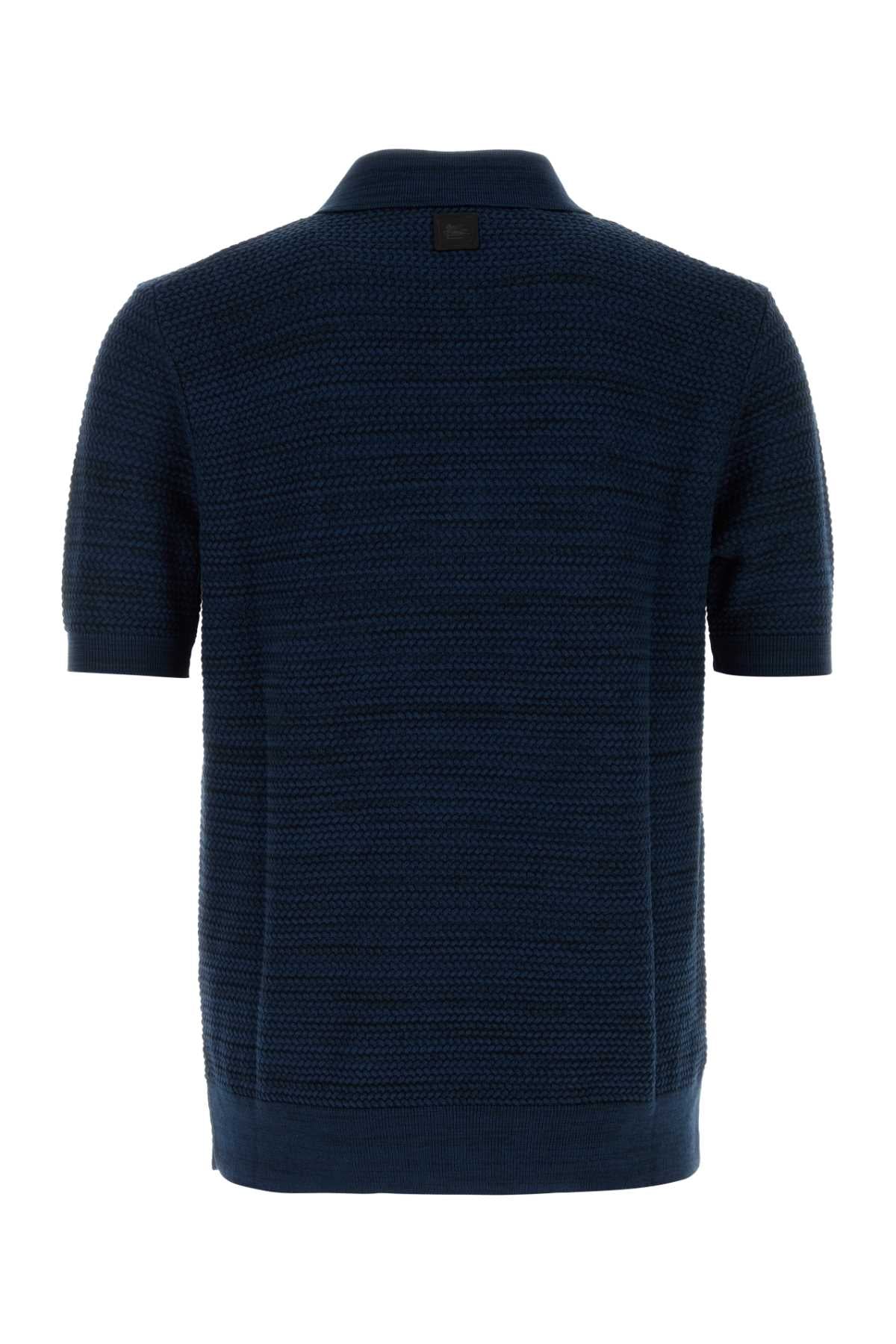 Etro Men Navy Blue Cotton Polo Shirt ETRO