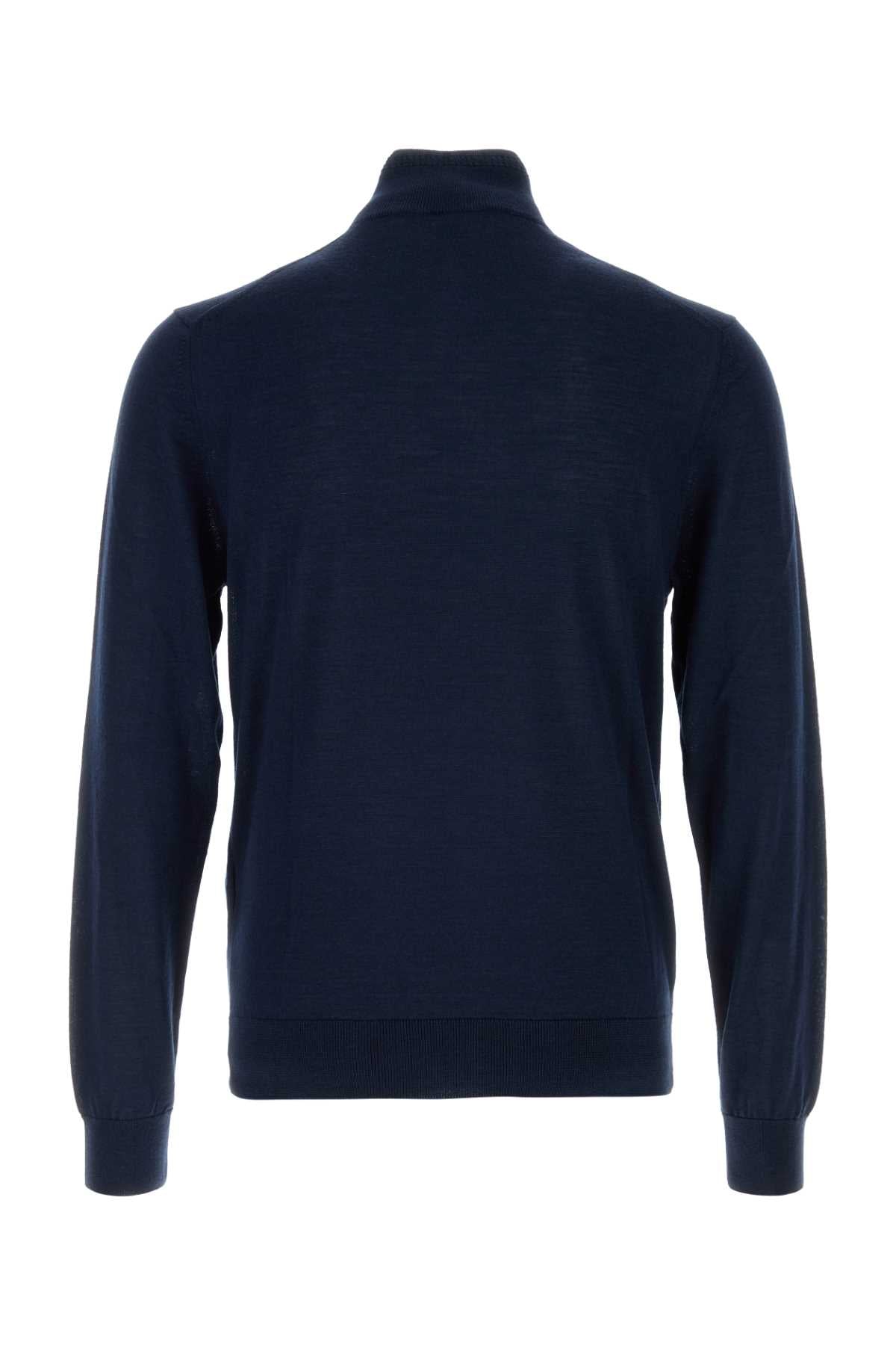 Etro Men Navy Blue Wool Blend Sweater ETRO