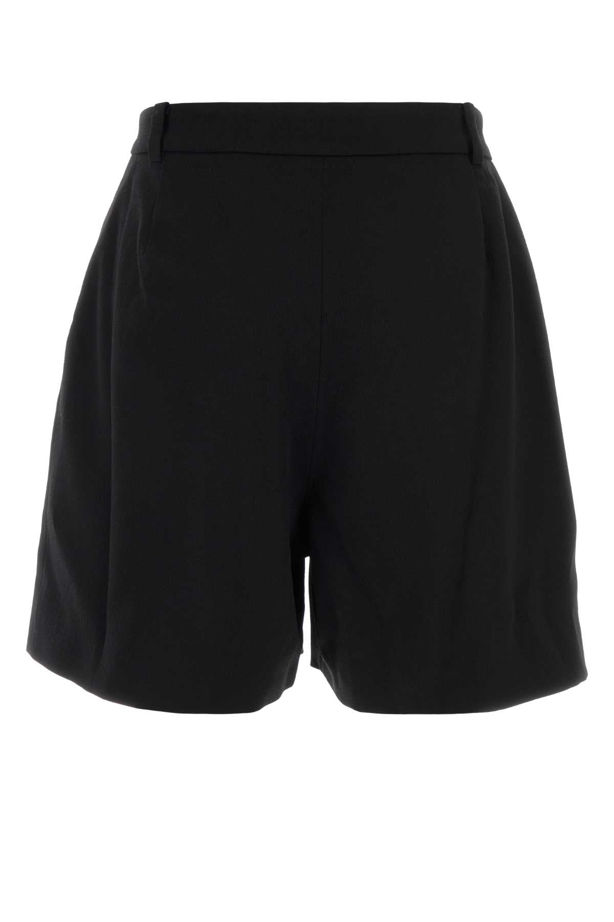Alessandra Rich Women Black Stretch Crepe Bermuda Shorts ALESSANDRA RICH