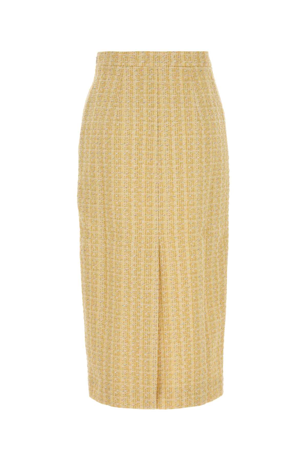 Alessandra Rich Women Yellow Tweed Skirt ALESSANDRA RICH