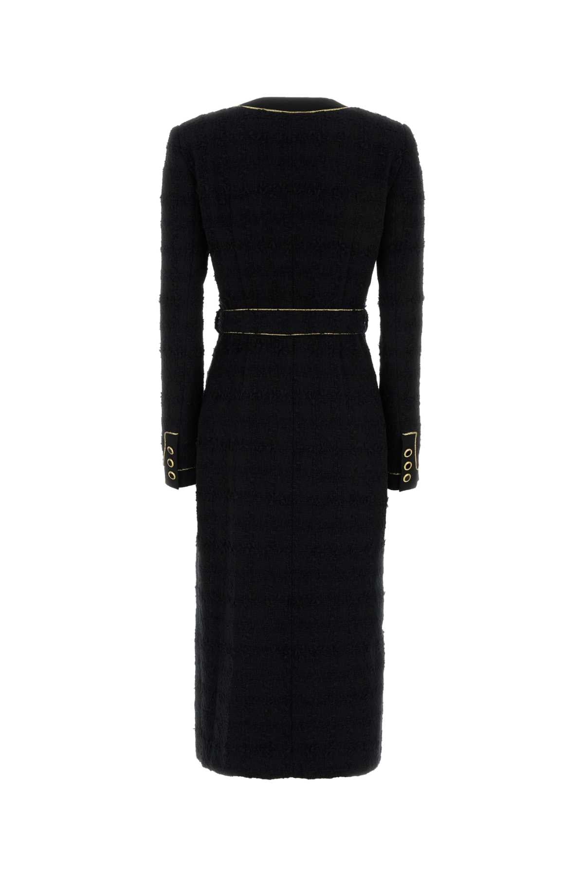 Alessandra Rich Women Black Boucle Coat ALESSANDRA RICH