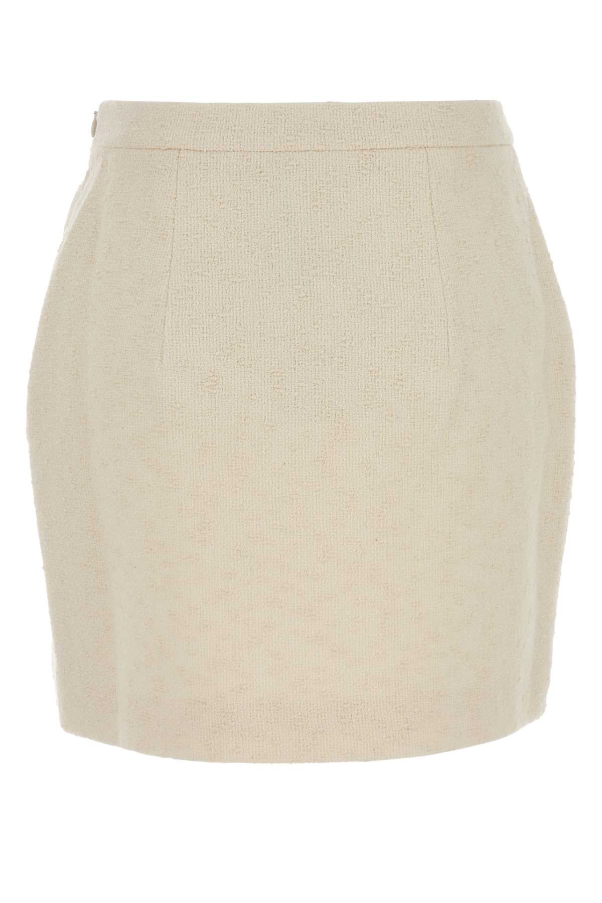 Alessandra Rich Women Cream Tweed Mini Skirt ALESSANDRA RICH