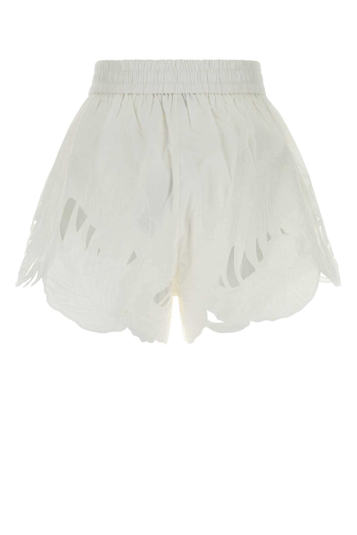 Zimmermann Women White Poplin Mahon Shorts ZIMMERMANN