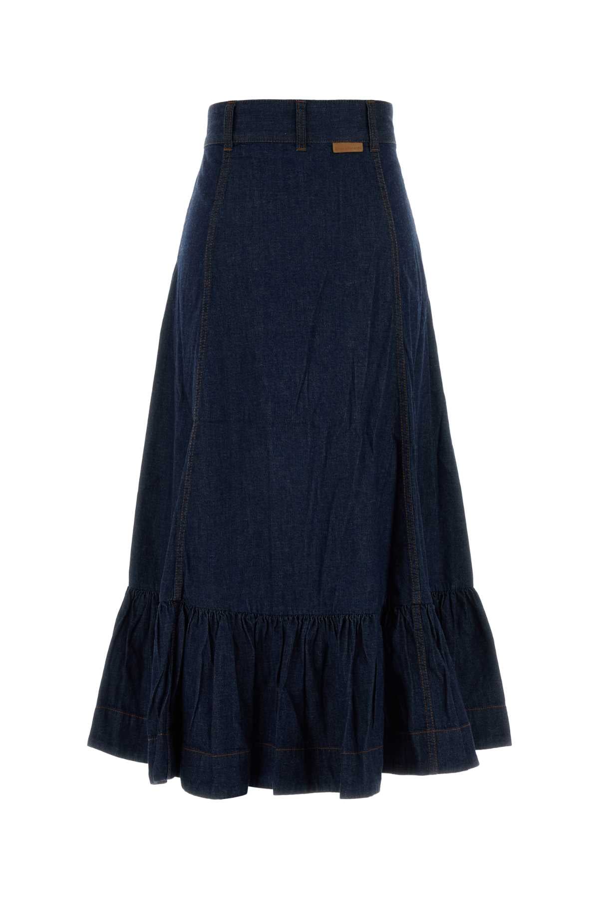 Zimmermann Women Blue Denim Aster Skirt ZIMMERMANN