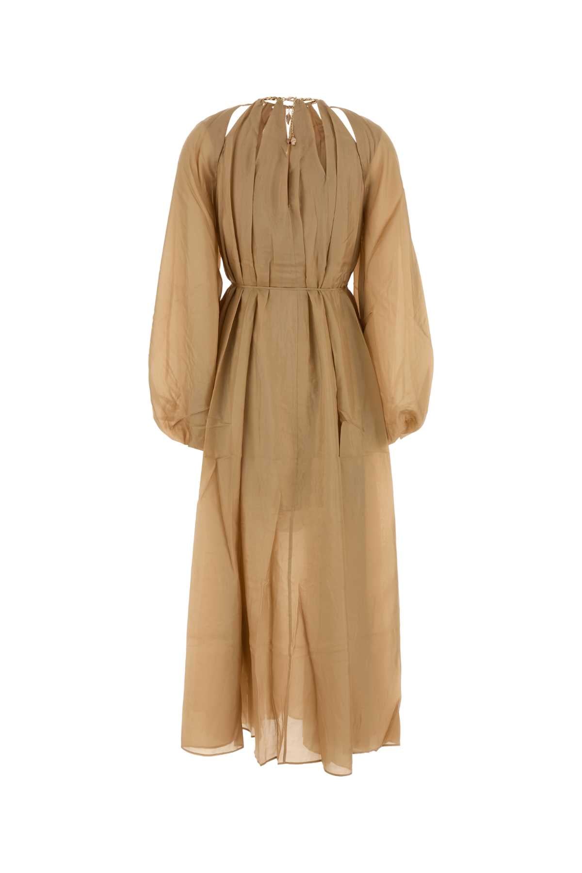 Zimmermann Women Beige Silk Mahon Long Dress ZIMMERMANN