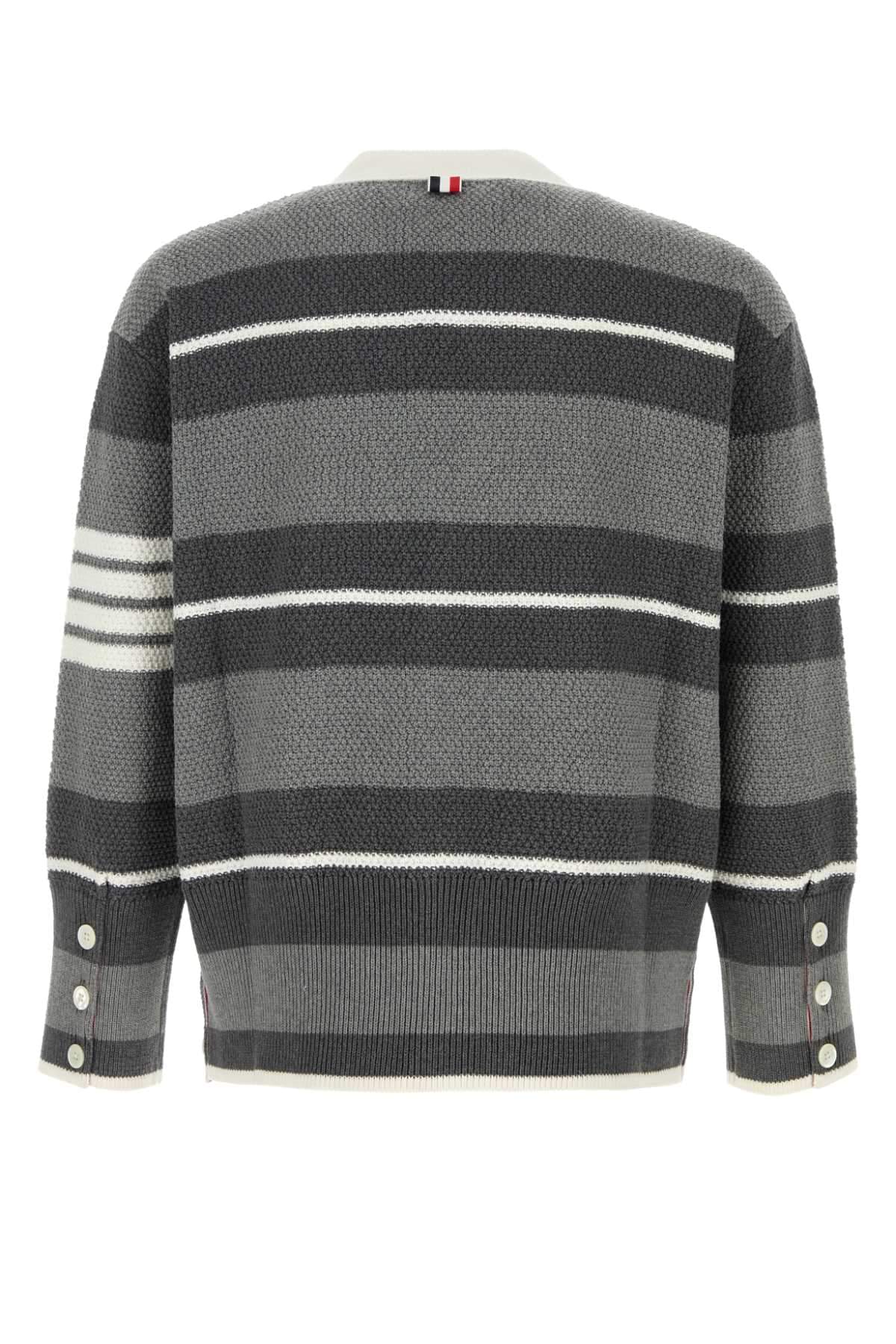 Thom Browne Men Embroidered Cotton Cardigan THOM BROWNE