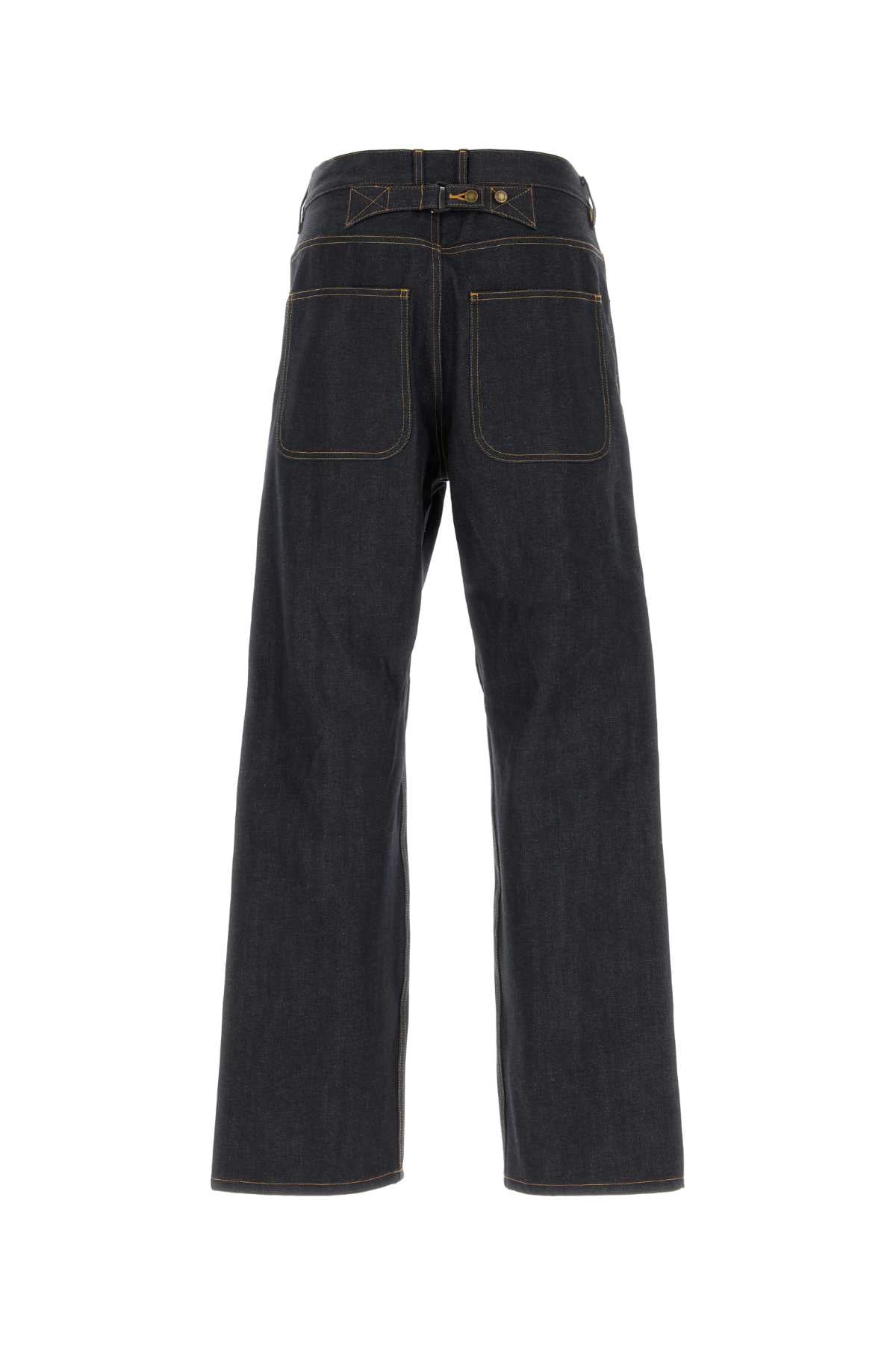 Thom Browne Men Dark Blue Denim Jeans THOM BROWNE