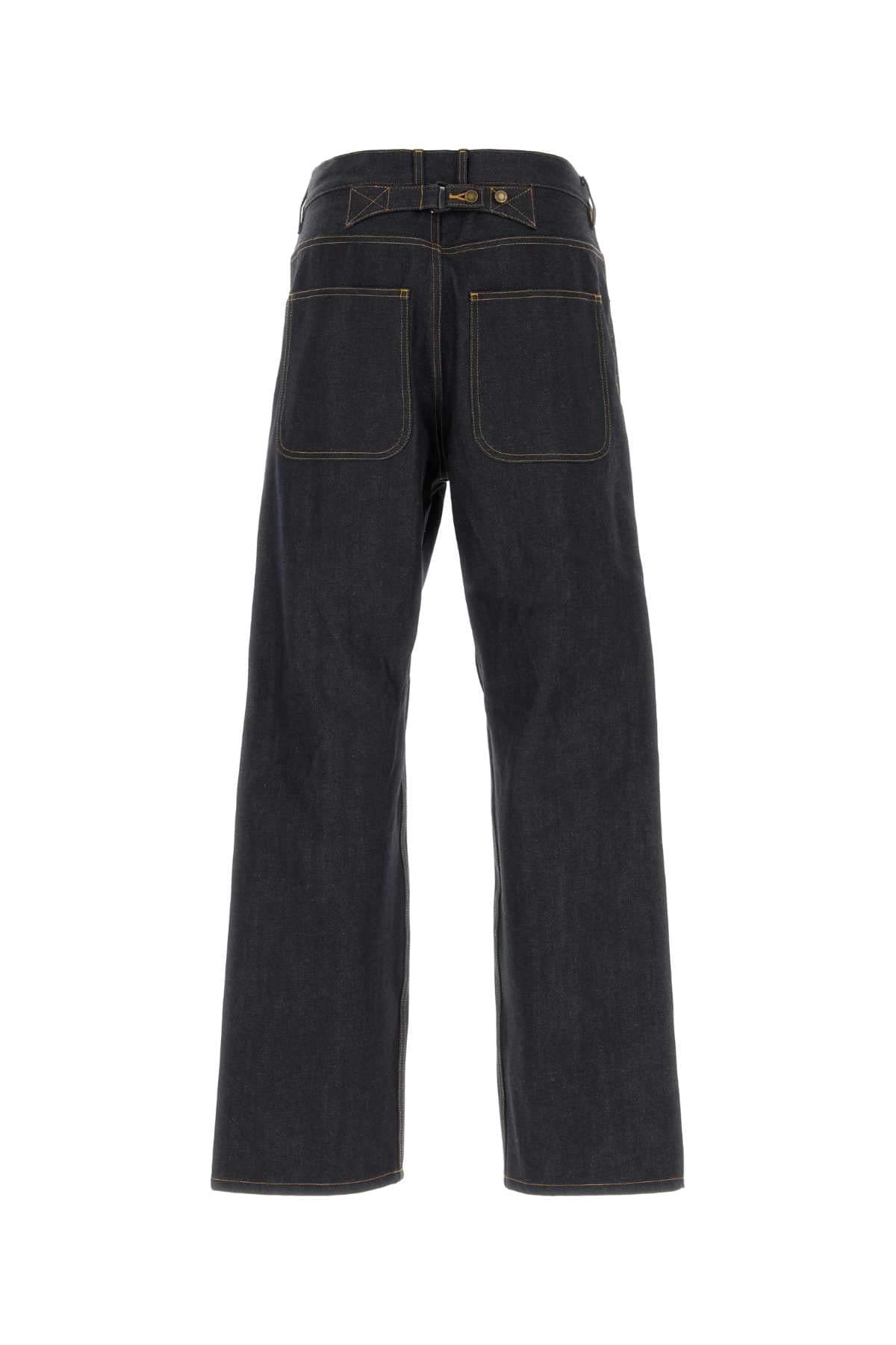Thom Browne Men Dark Blue Denim Jeans THOM BROWNE