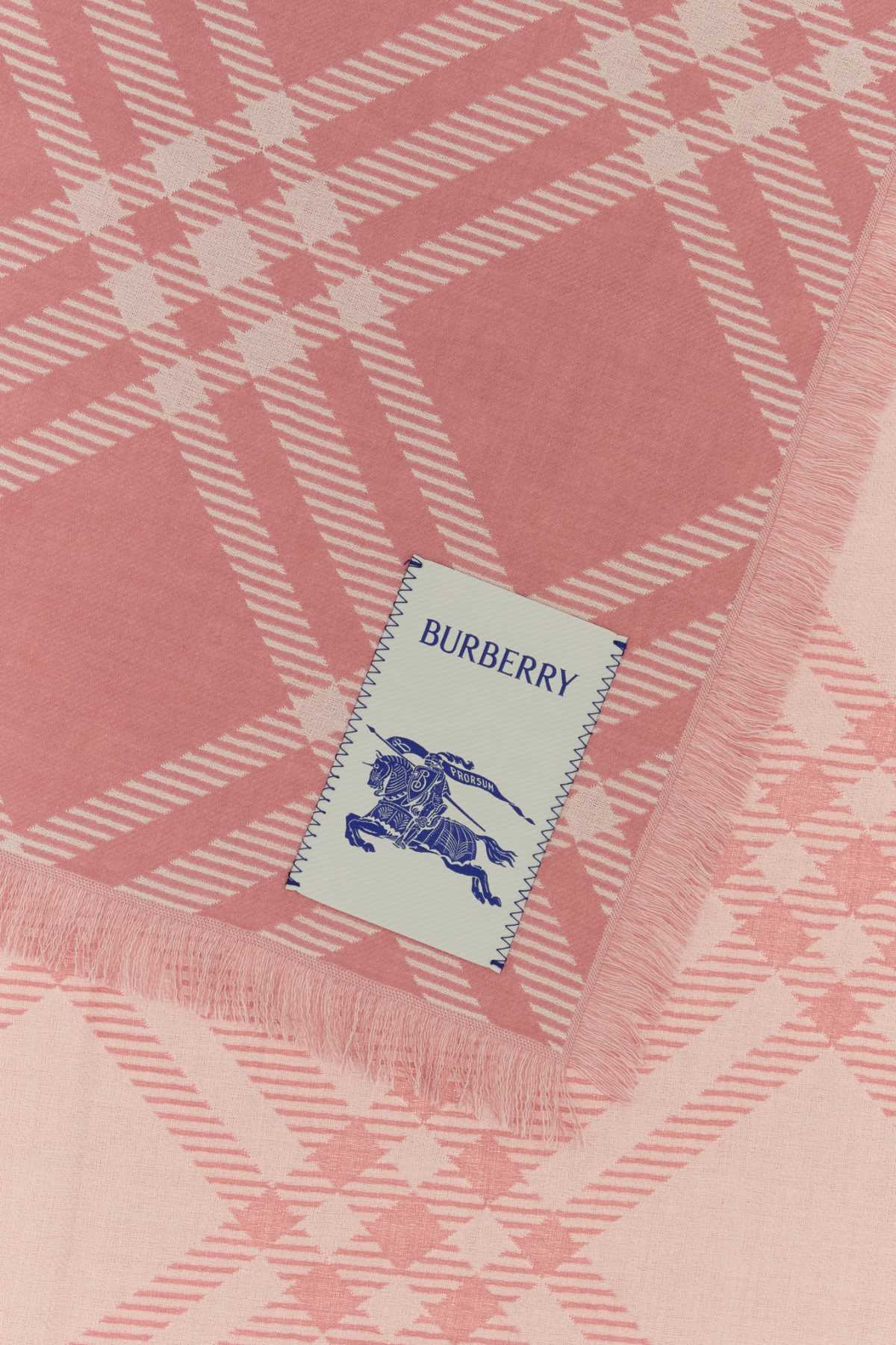 Burberry Women Embroidered Wool Blend Scarf BURBERRY