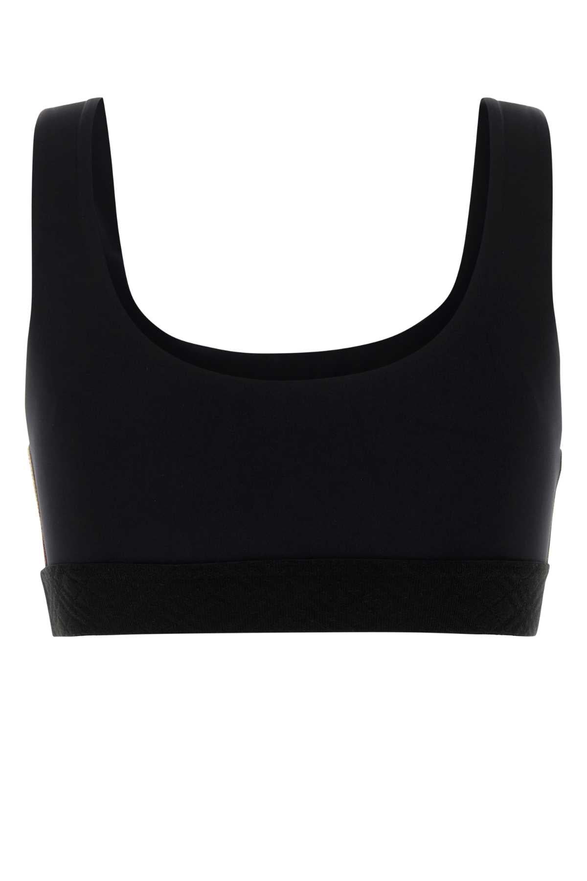 Burberry Women Black Stretch Nylon Crop-Top BURBERRY