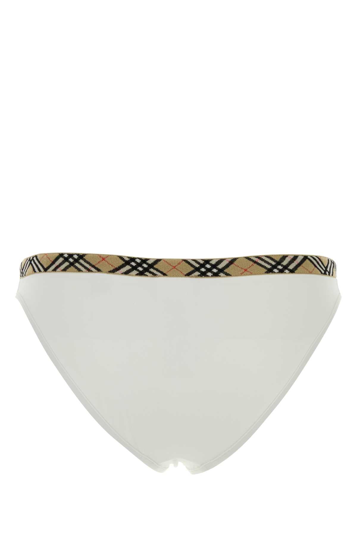 Burberry Women White Stretch Nylon Bikini Bottom BURBERRY