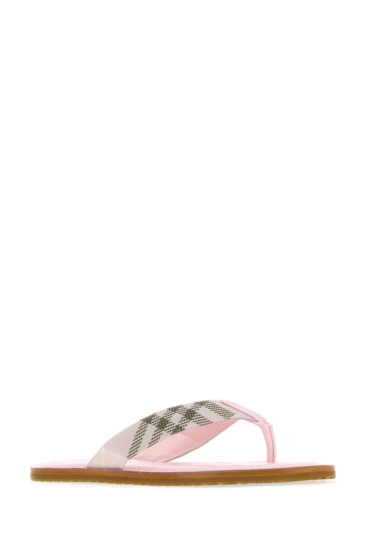 Burberry Women Embroidered Fabric Thong Slippers BURBERRY