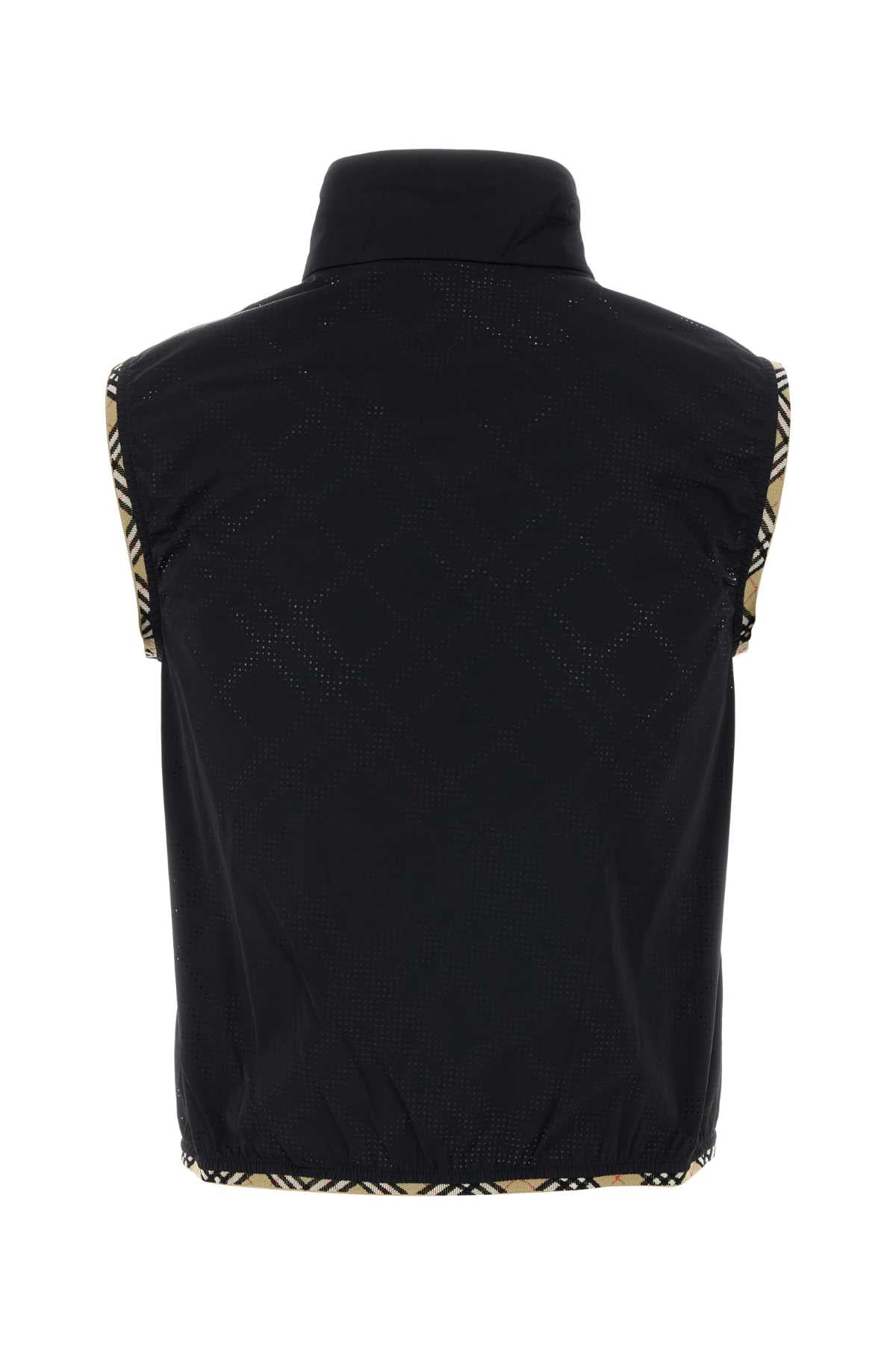 Burberry Women Black Stretch Nylon Sleeveless Jacket BURBERRY