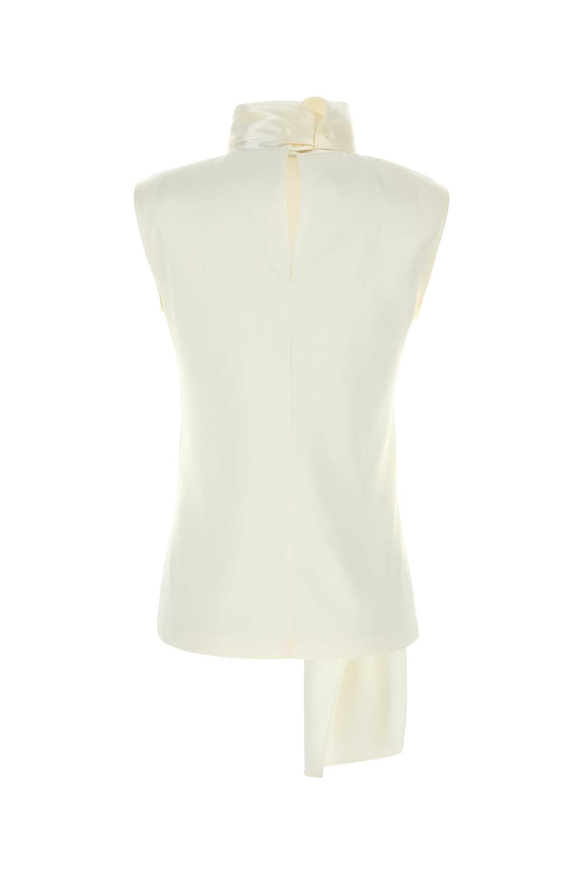 Bottega Veneta Women Ivory Stretch Satin Top BOTTEGA VENETA