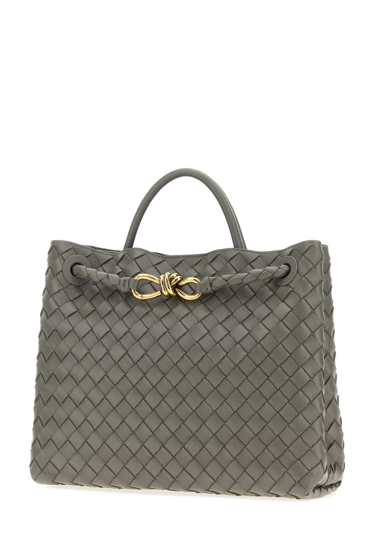Bottega Veneta Women Dark Grey Leather Andiamo Medium Handbag BOTTEGA VENETA