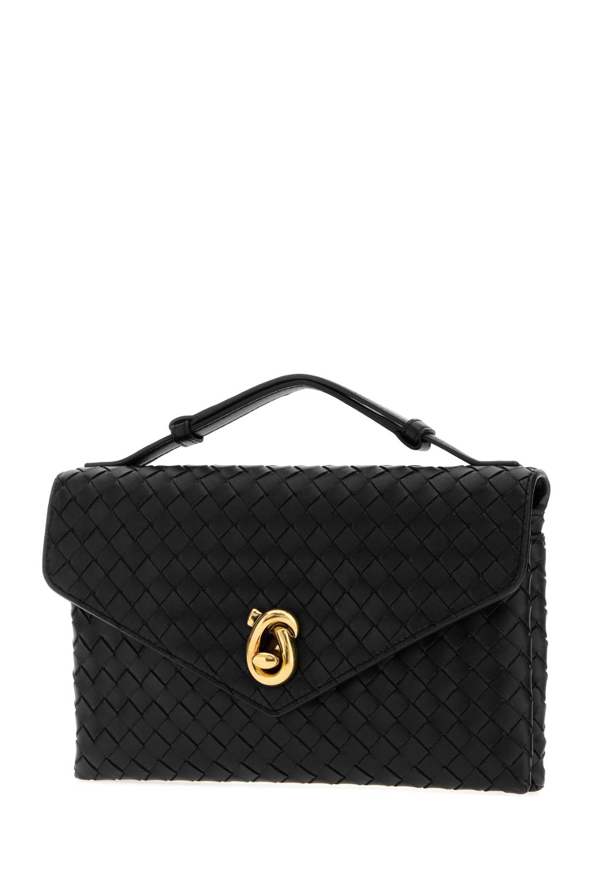 Bottega Veneta Women Black Leather Knot Lock Handbag BOTTEGA VENETA
