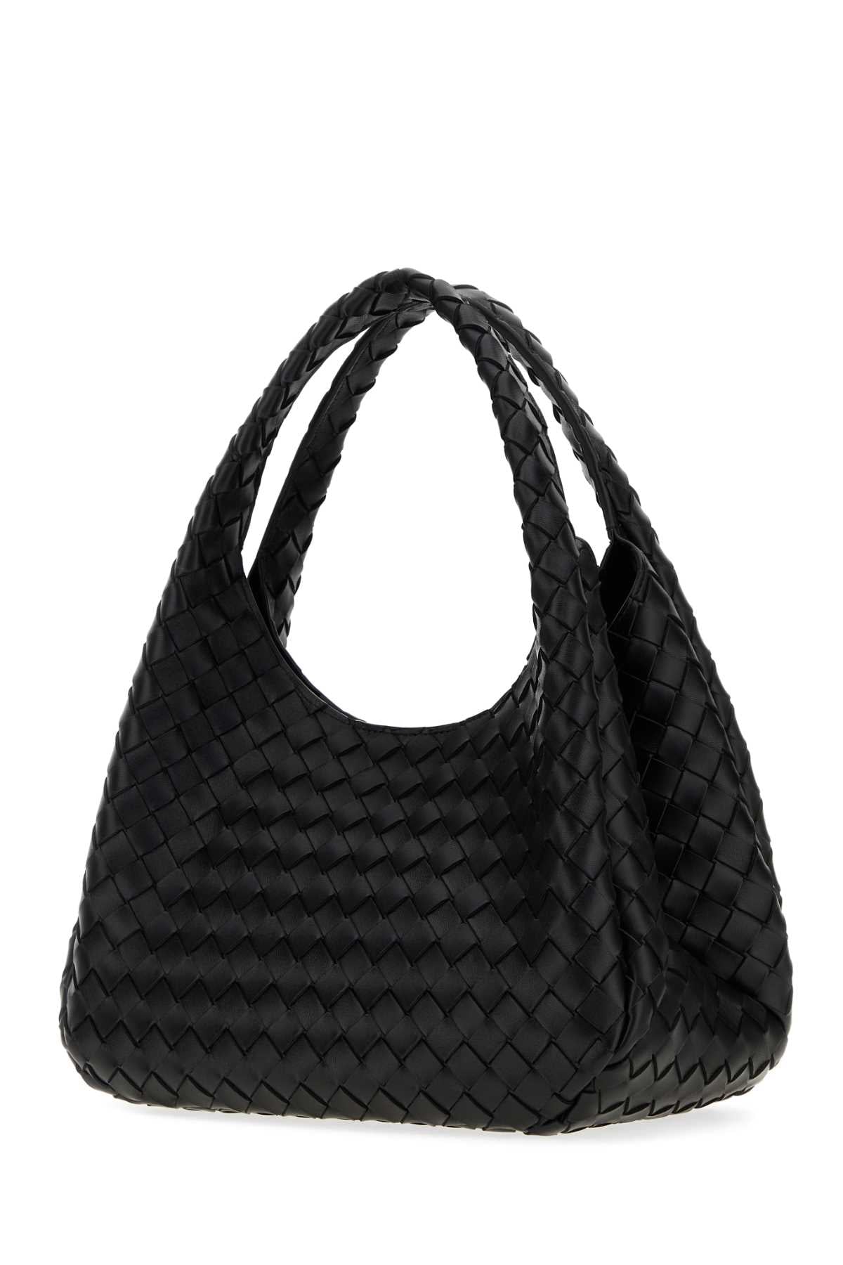 Bottega Veneta Women Black Leather Campana Shoulder Bag BOTTEGA VENETA