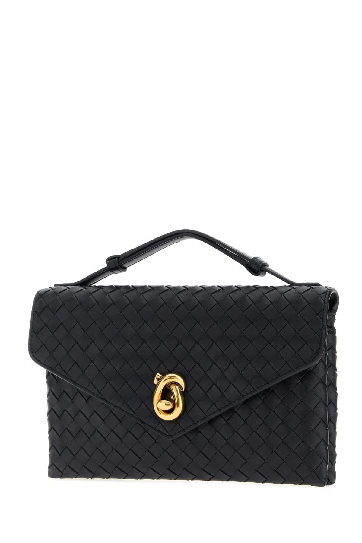 Bottega Veneta Women Midnight Blue Leather Knot Lock Handbag BOTTEGA VENETA