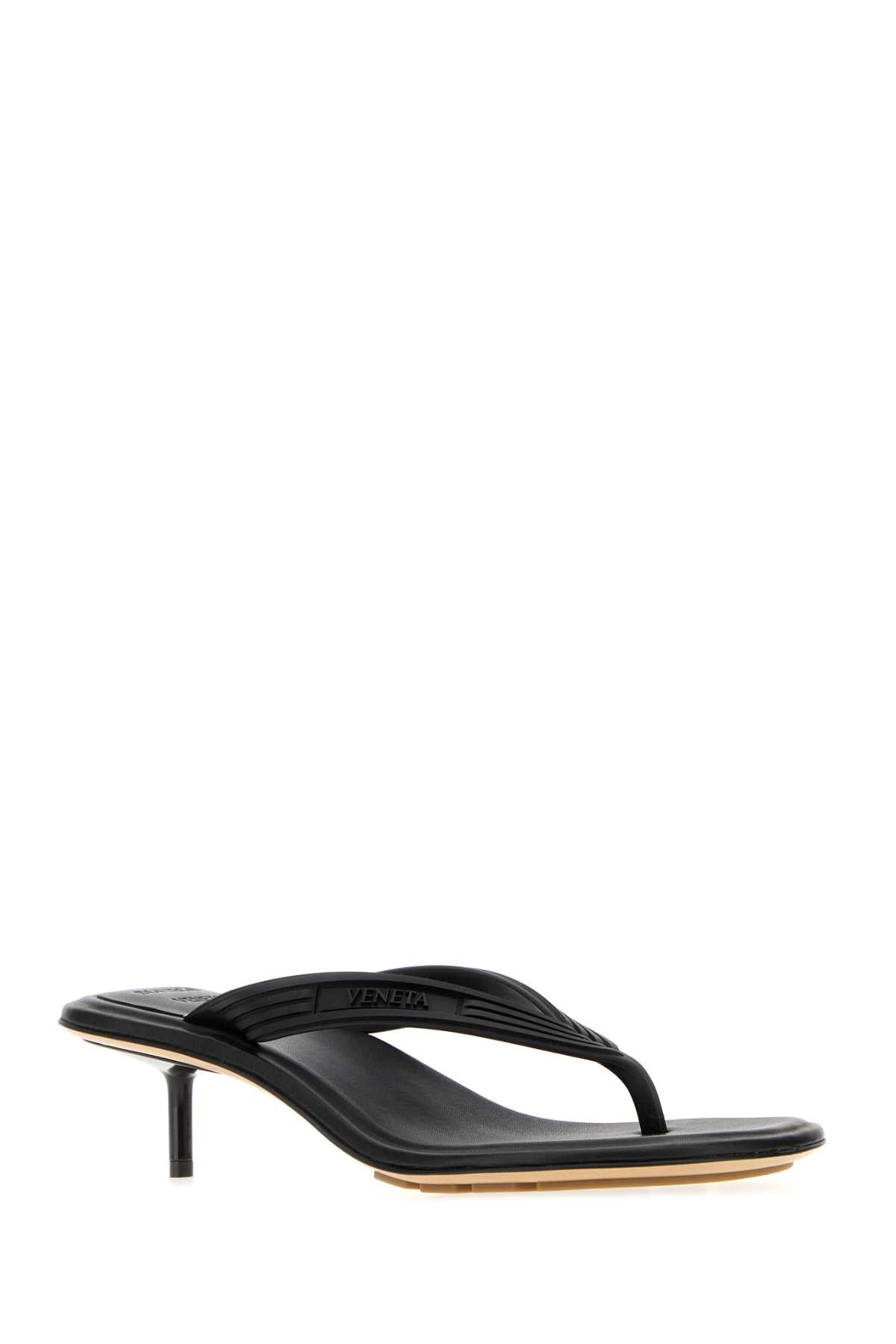 Bottega Veneta Women Black Rubber Sampieri Thong Mules BOTTEGA VENETA