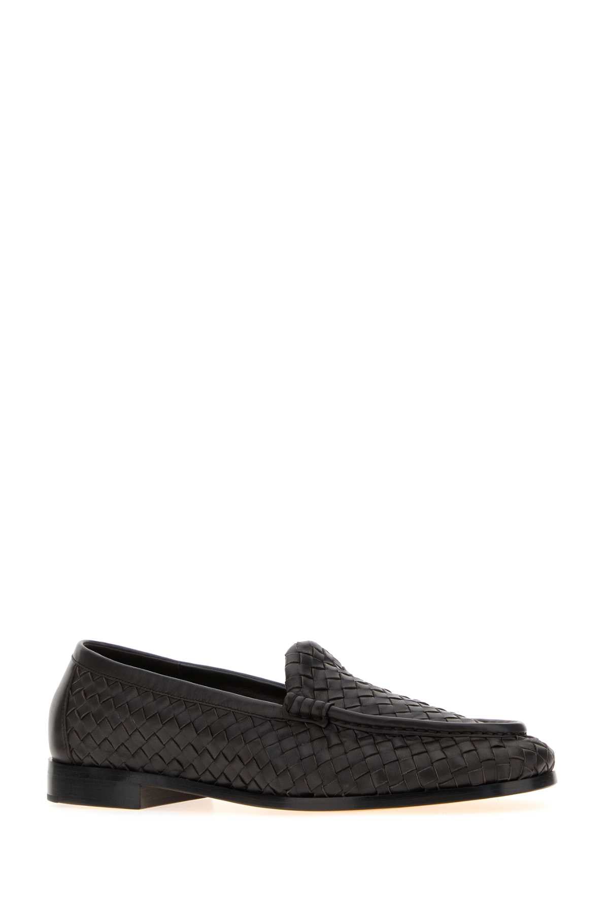 Bottega Veneta Women Dark Brown Leather Charlotte Ballerinas