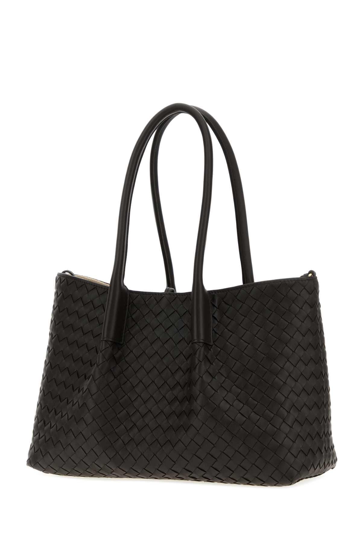 Bottega Veneta Women Dark Brown Leather Pinacoteca Reversible Shopping Bag BOTTEGA VENETA