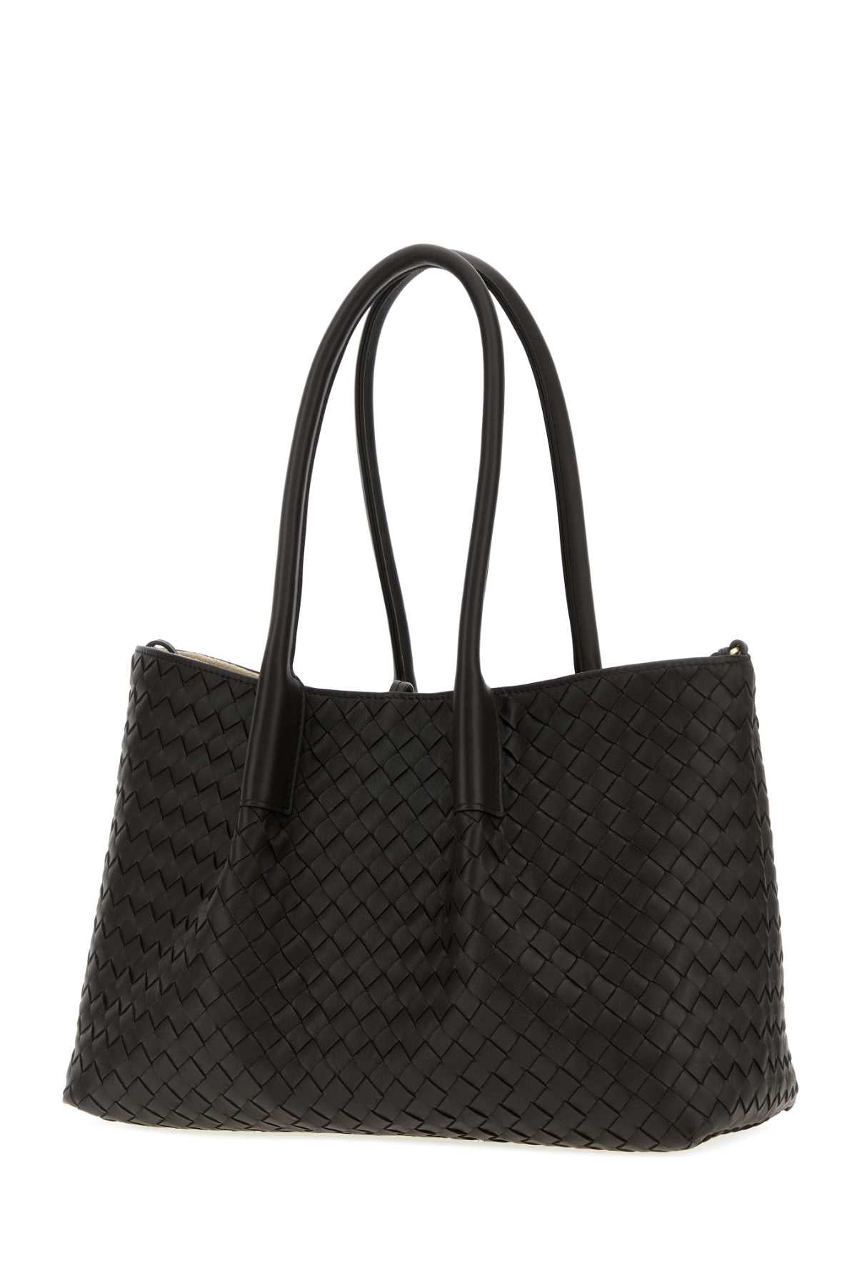 Bottega Veneta Women Dark Brown Leather Pinacoteca Reversible Shopping Bag BOTTEGA VENETA