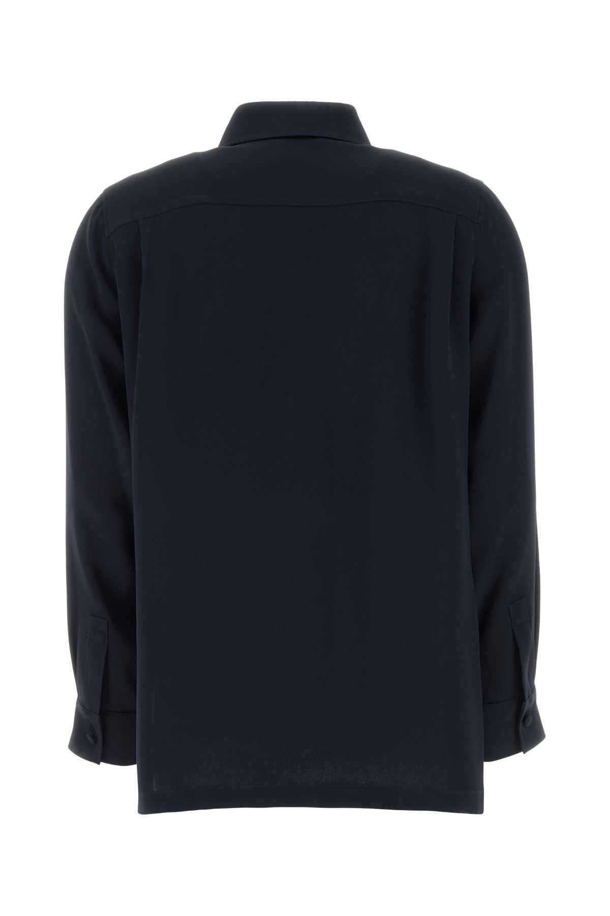 Max Mara Women Navy Blue Silk Geranio Shirt MAX MARA