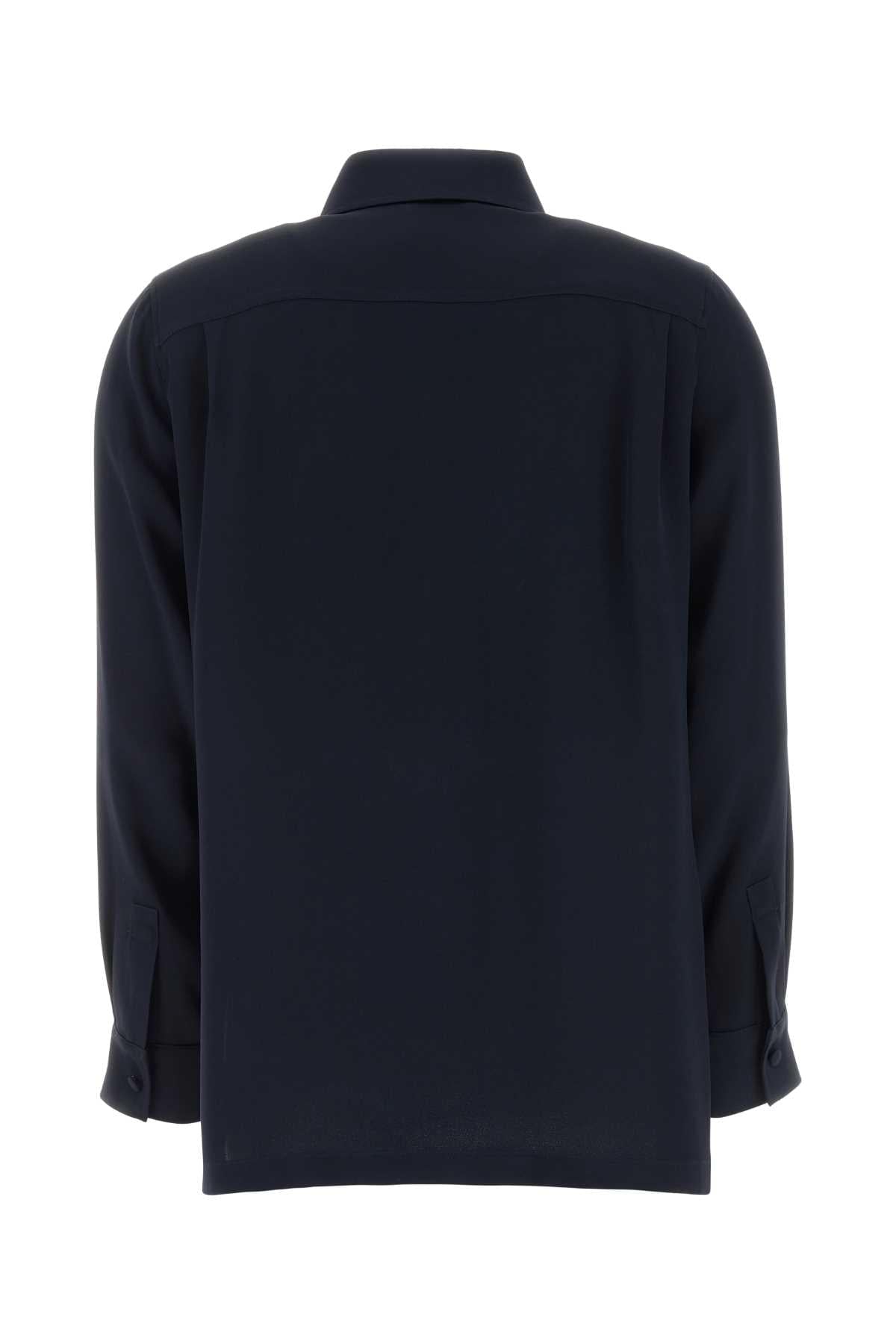 Max Mara Women Navy Blue Silk Geranio Shirt MAX MARA