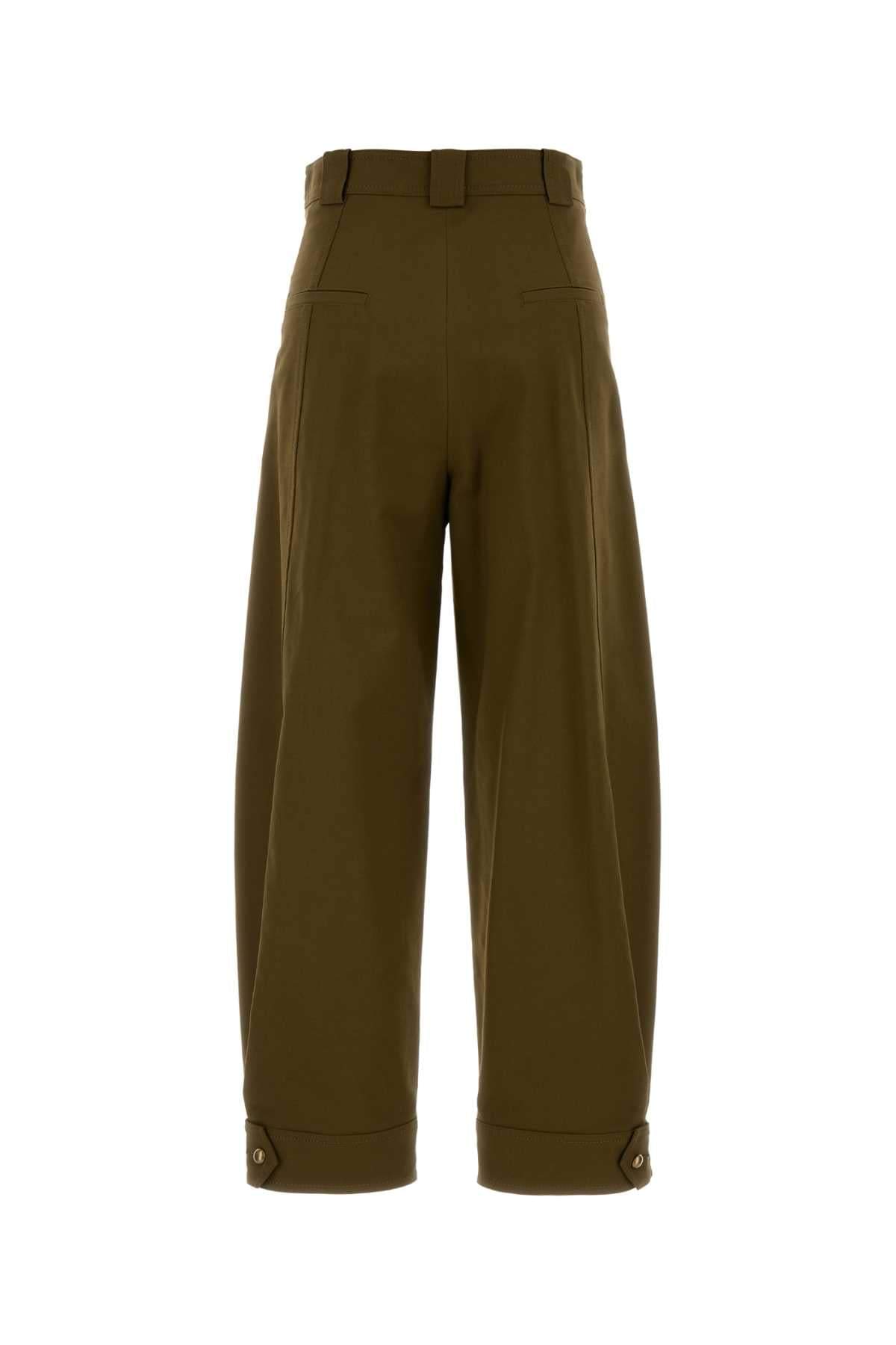 Max Mara Women Olive Green Stretch Cotton Adorni Pant MAX MARA