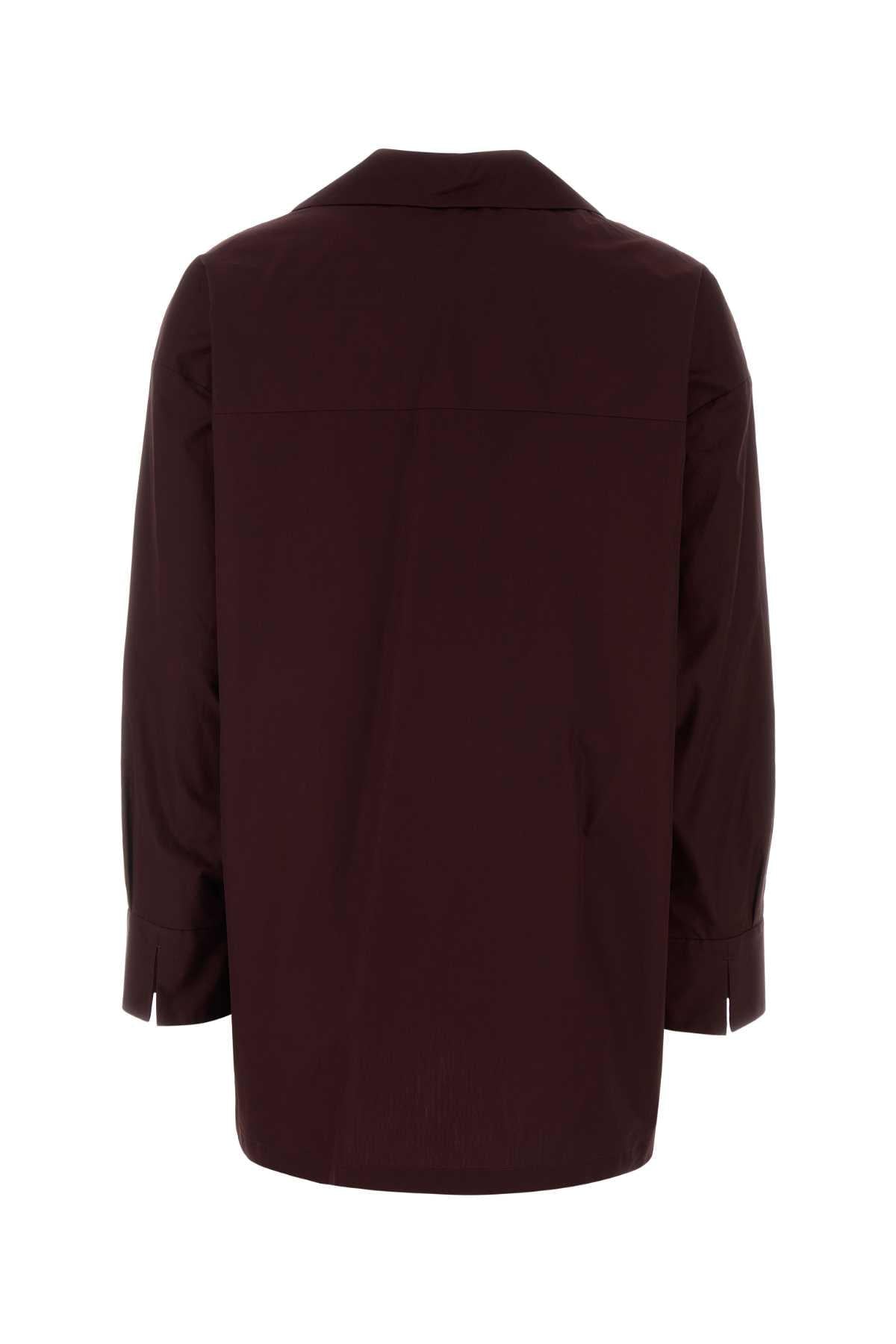 S Maxmara Women Aubergine Poplin Cristel Blouse S MAX MARA
