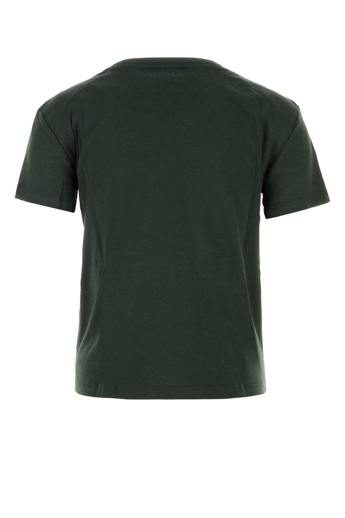 S Maxmara Women Bottle Green Cotton And Modal Segale T-Shirt S MAX MARA