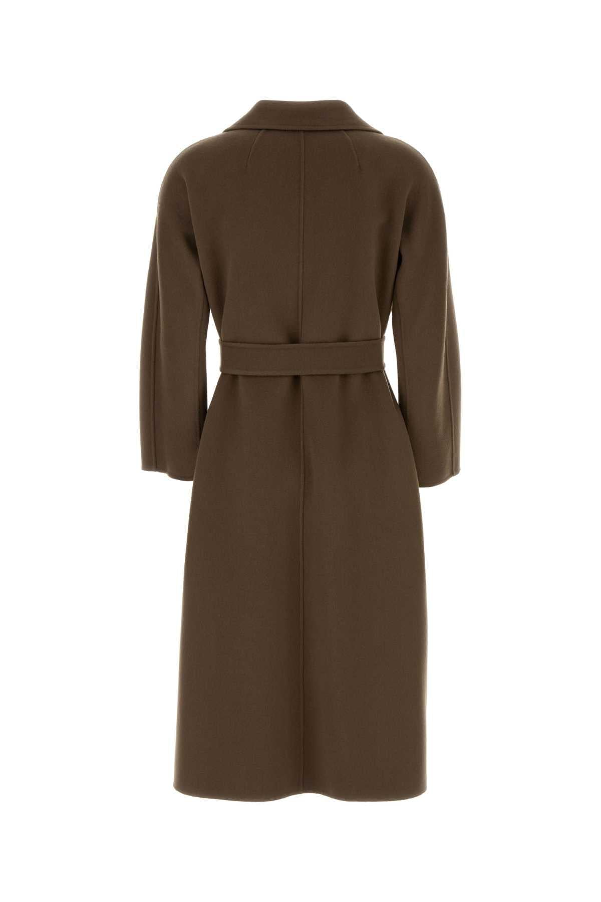 S Maxmara Women Mud Wool Esturia Coat S MAX MARA