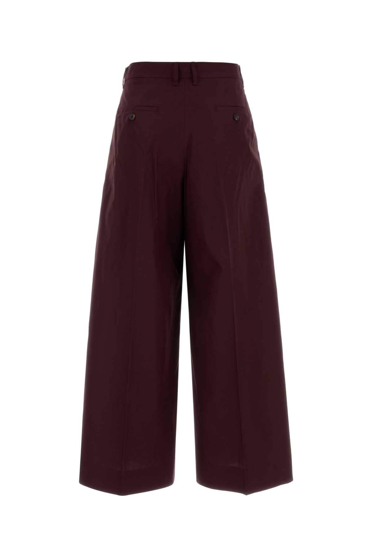 S Maxmara Women Aubergine Poplin Epoca Wide-Leg Pant S MAX MARA