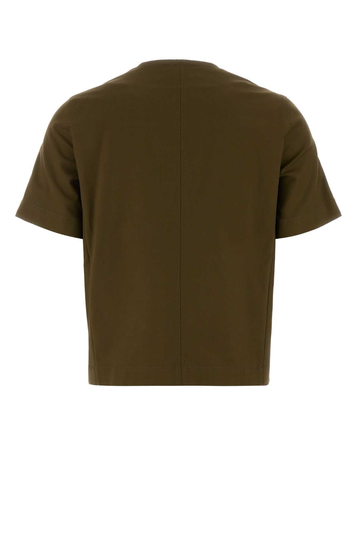 Max Mara Women Olive Green Stretch Cotton Zanzara Blouse MAX MARA