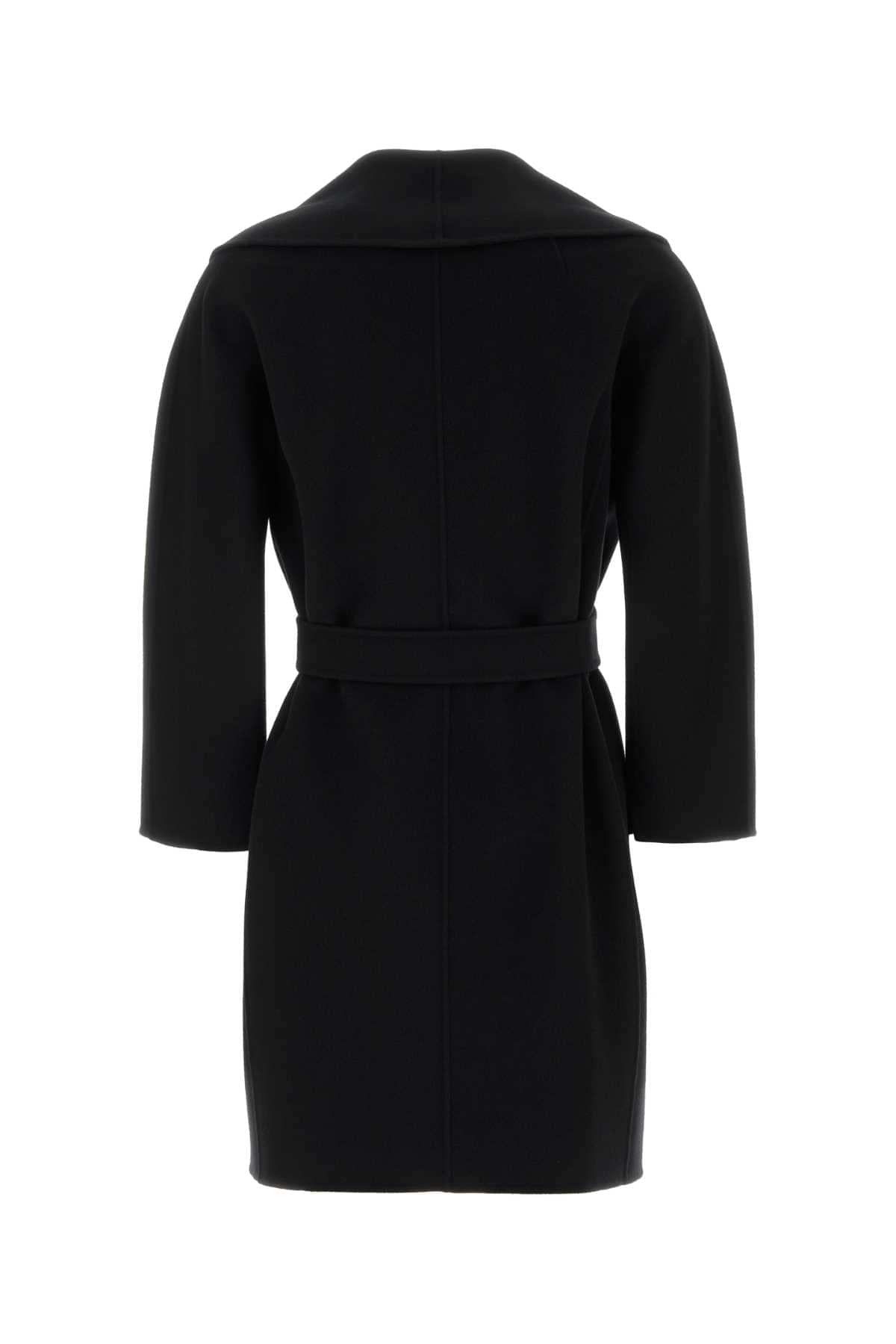 S Maxmara Women Black Wool Messi Coat S MAX MARA